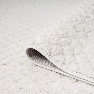 Hochflor-Teppich FOCUS627, Carpet City, rund, Höhe: 20 mm, Boho-Teppich, Hochtief-Muster/ 3D-Effekt, für Wohnzimmer, Schlafzimmer