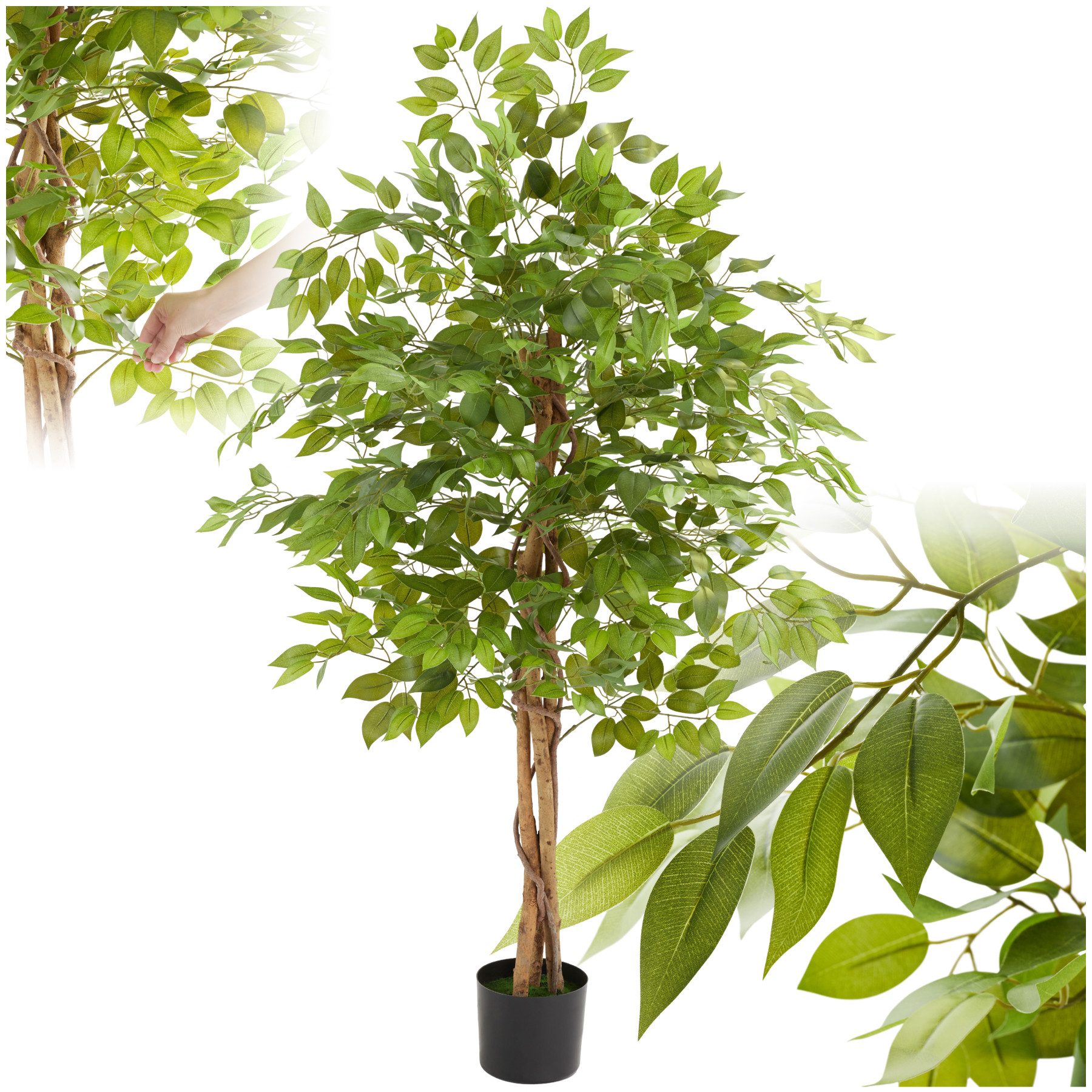 Künstliche Zimmerpflanze Künstlicher Ficusbaum, tectake, Höhe günstig online kaufen