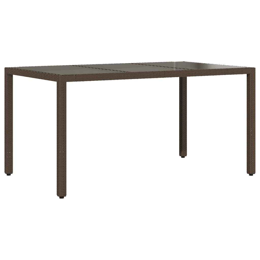 vidaXL Gartentisch Gartentisch mit Glasplatte Braun günstig online kaufen