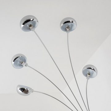 hofstein Stehlampe »Suio« Stehleuchte aus Metall in chrom mit Lichteffekt, ohne Leuchtmittel, 5xE14, Standleuchte mit Sockel aus Marmor