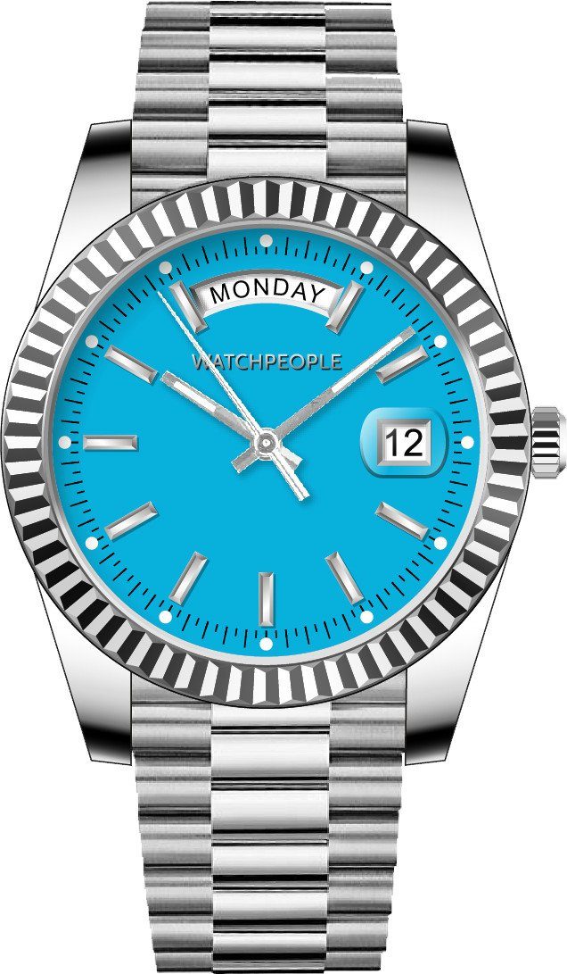 Watchpeople Quarzuhr Stella Day Date WP BSL075-01, flach, Tages- und Datumsanzeige, bunt