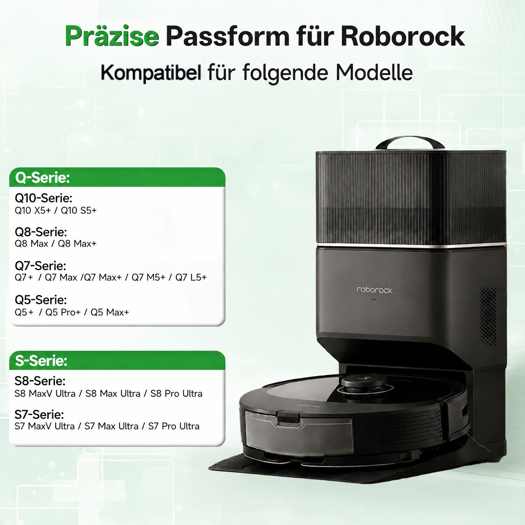 WOWDSGN Staubsaugerbeutel 12er Pack Aktivkohle Staubbeutel für Roborock S7/S8/Q7/Q8/Q10 Serie, passend für Roborock, 3,2L große Kapazität, Staubsauger Absaugsta – Bild 2 von 5