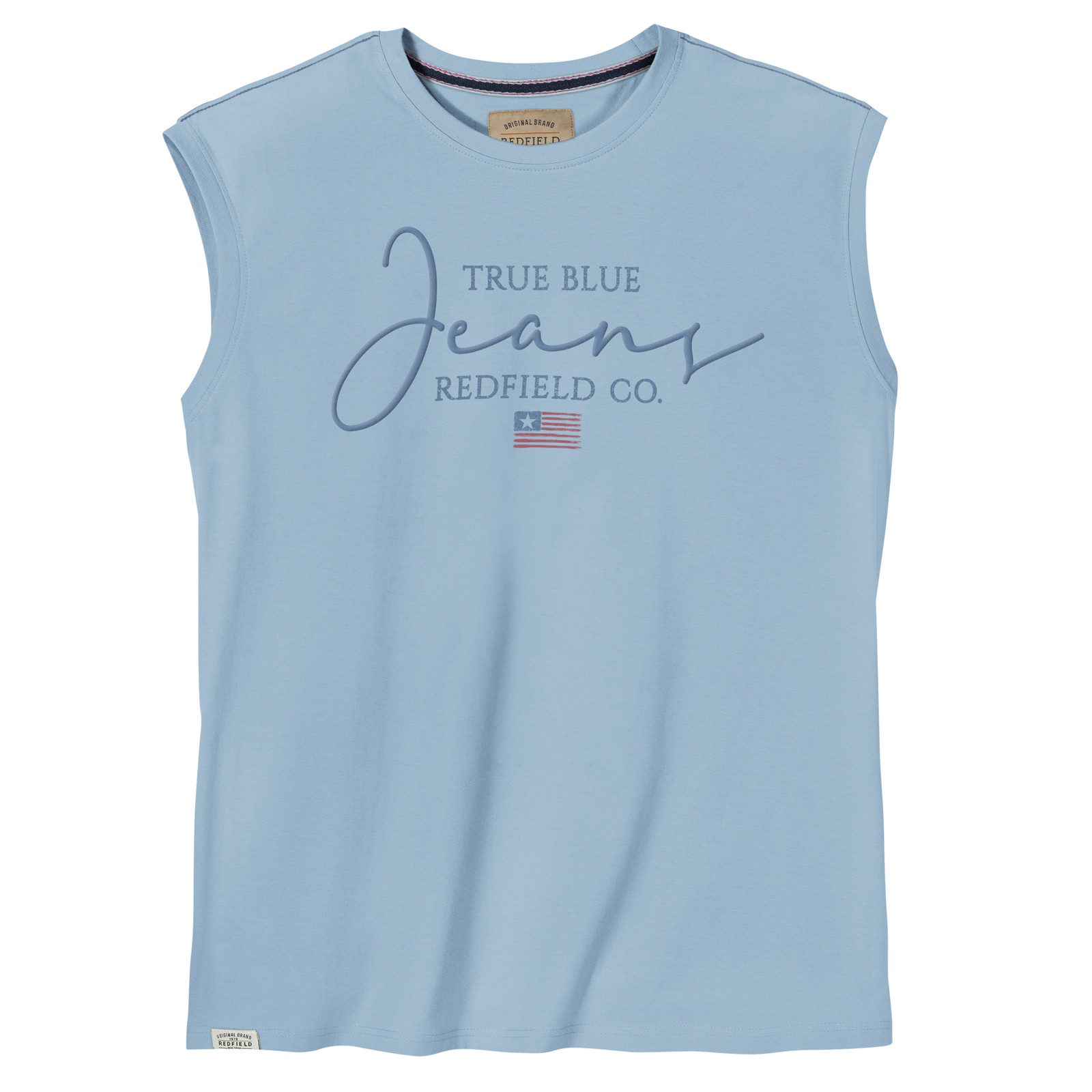 redfield Muscleshirt Redfield Übergrößen Muskelshirt Print Jeans hellblau