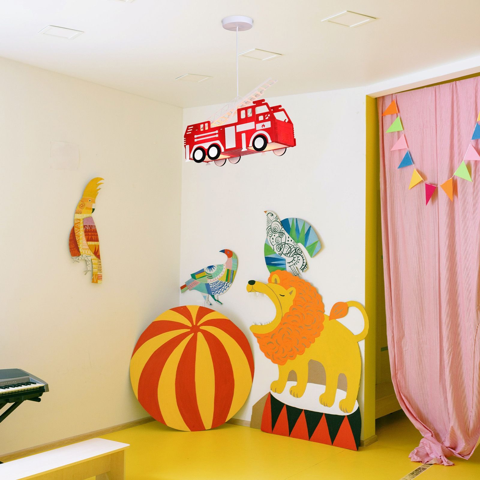 bmf-versand Deckenleuchte Kinderzimmerlampe Junge Hängelampe Kinderzimmer Kinderlampe Feuerwehr