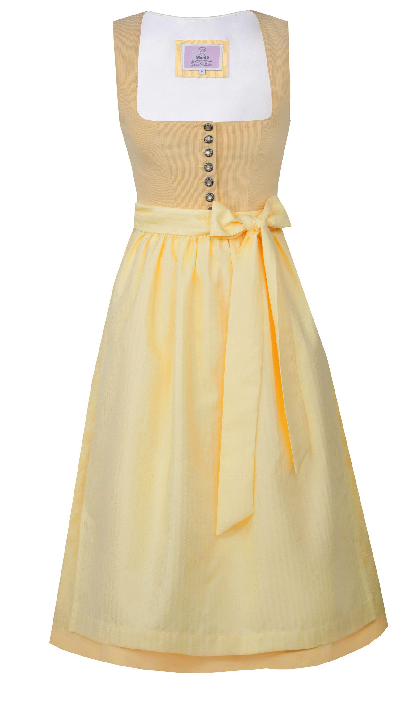 MarJo Trachtenkleid Midi Dirndl Obing in Zitrone von MarJo günstig online kaufen