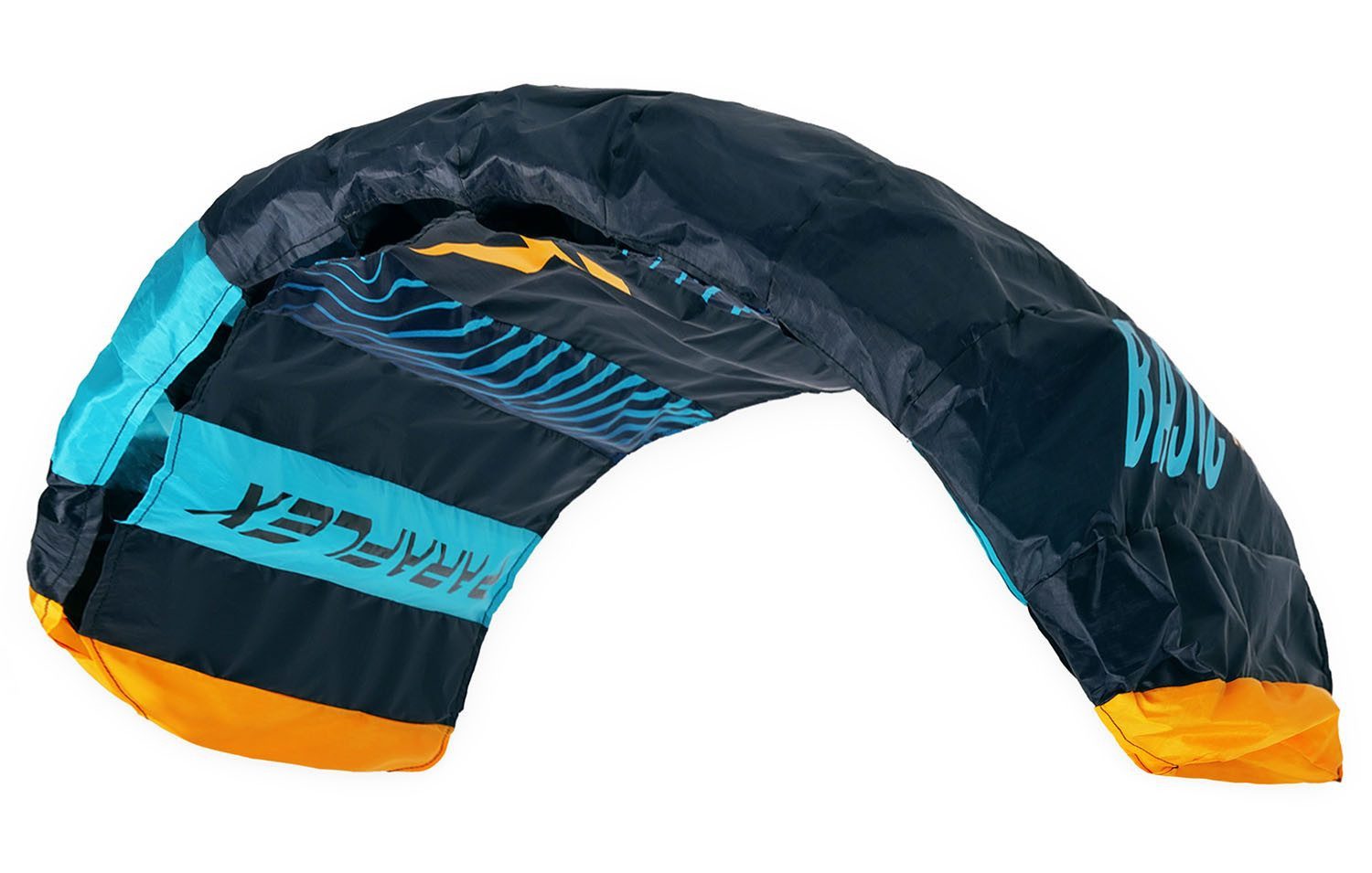 Wolkenstürmer Flug-Drache Paraflex Basic 1.2 - Zweileiner Lenkmatte 120 cm - 5 Farben erhältlich, (Robuster Stunt Kite für Einsteiger mit Dyneemaleinen, 1-tlg), Lenkmatte (schwarz-türkis) ab 6 Jahren für Strand & Reise