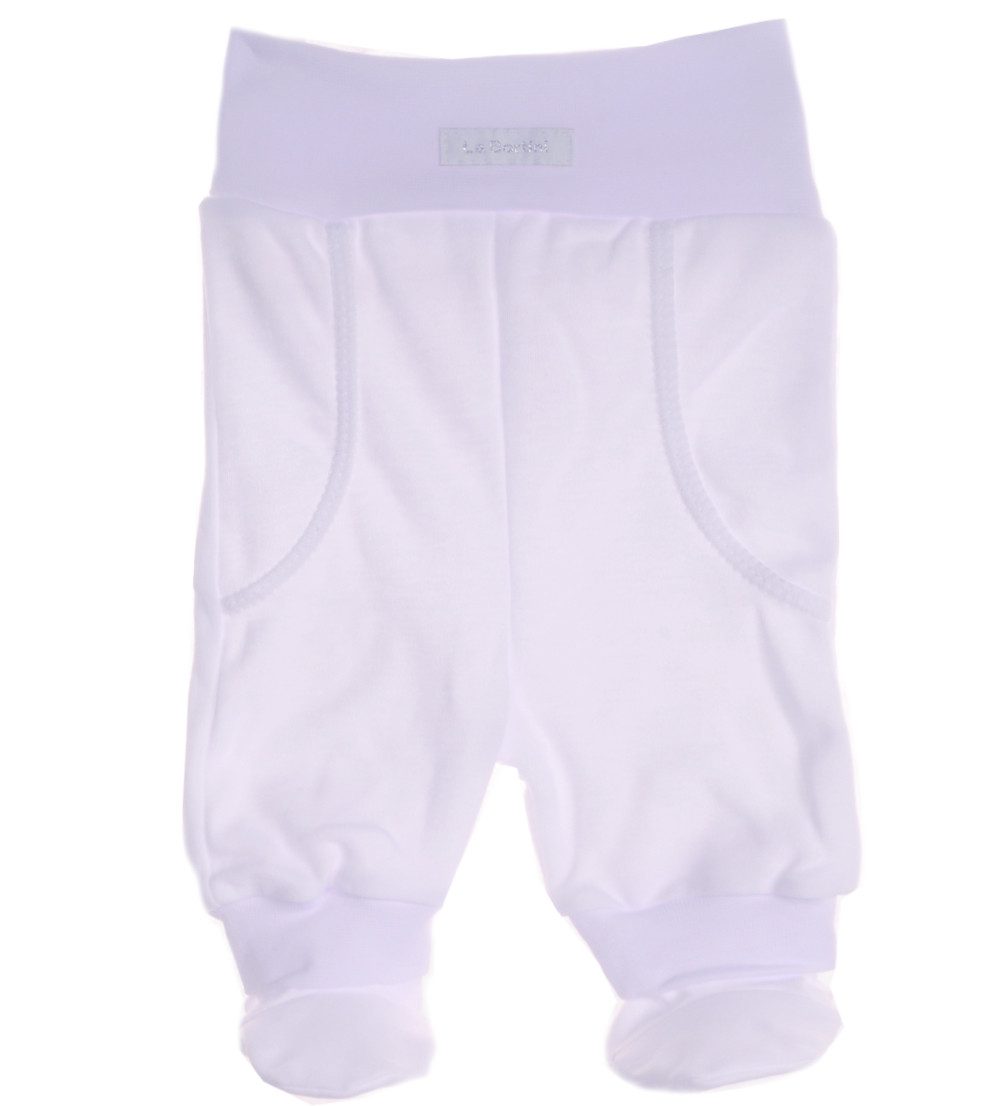 La Bortini Langarmshirt & Hose Baby Anzug in Weiß Mütze Schlupfhose Shirt aus reiner Baumwolle, 44 50 56 62 68 74 80