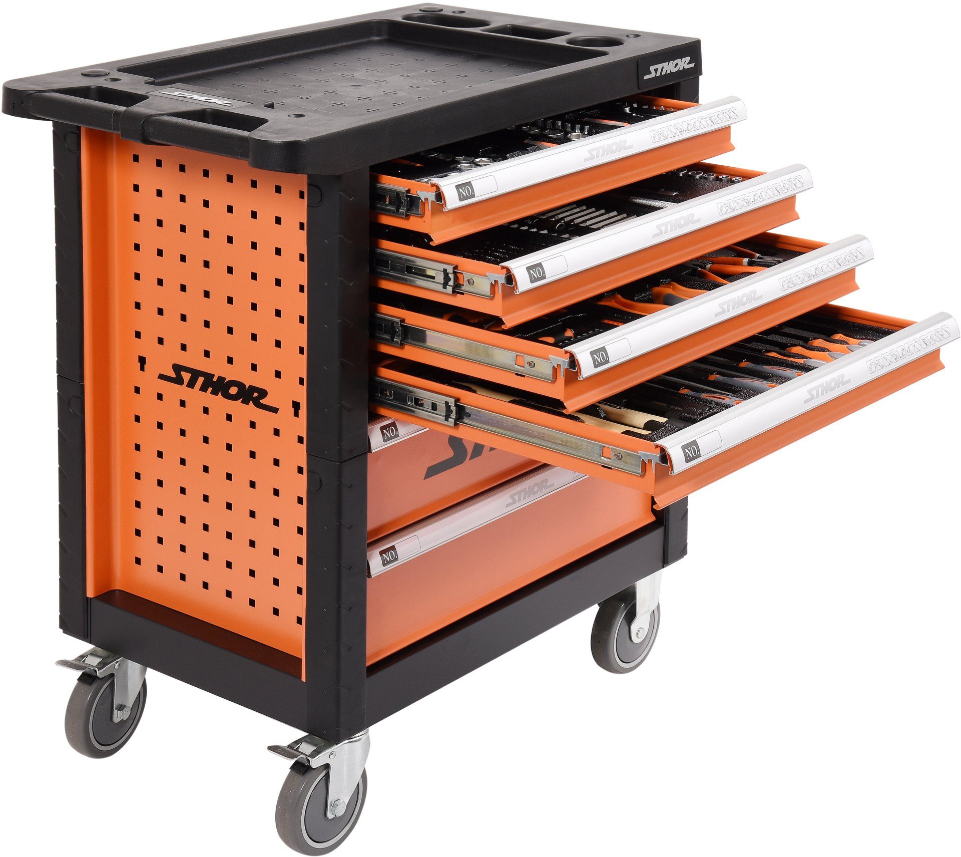 Sthor Werkstattwagen Werkstattwagen 901x770x458mm inkl. Werkzeug 302-teilig, Stabil
