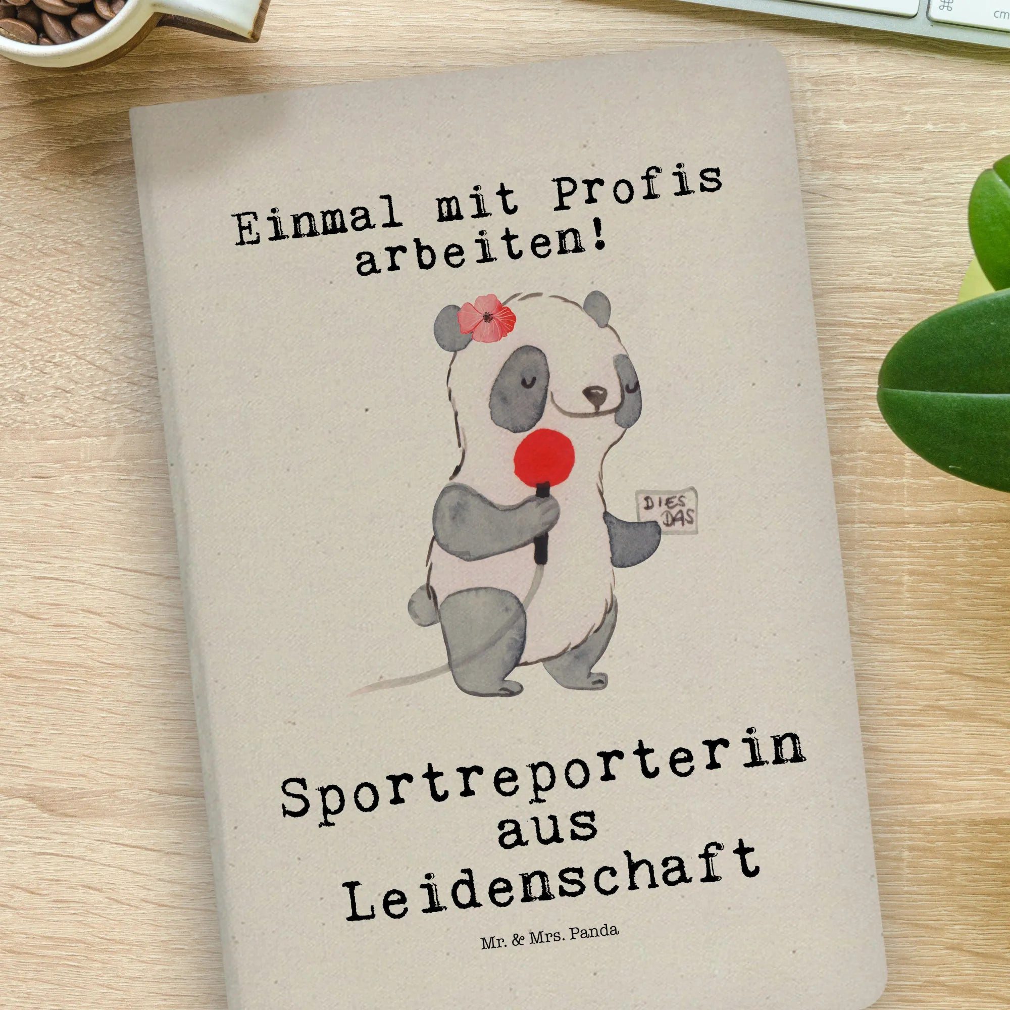 Thumbnail - Mr. & Mrs. Panda Notizbuch Sportreporterin Leidenschaft - Transparent - Geschenk, Jubiläum, DIN Mr. & Mrs. Panda, Echte ...
