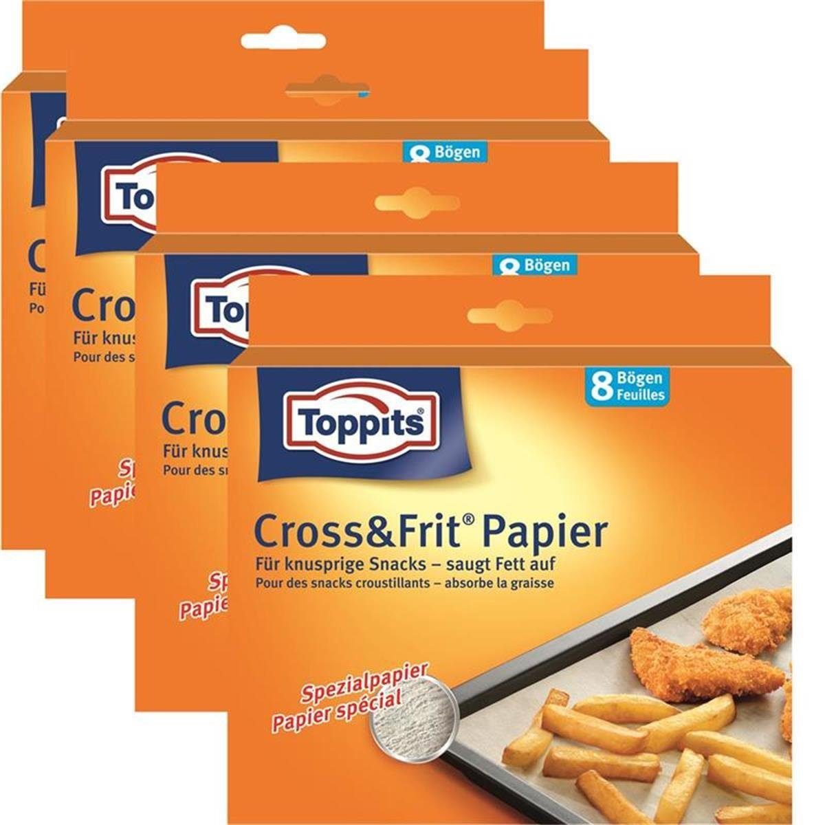 Toppits Küchenorganizer-Set Toppits® Cross & Frit Papier Back-Spezialpapier Snackpapier 8 Bögen