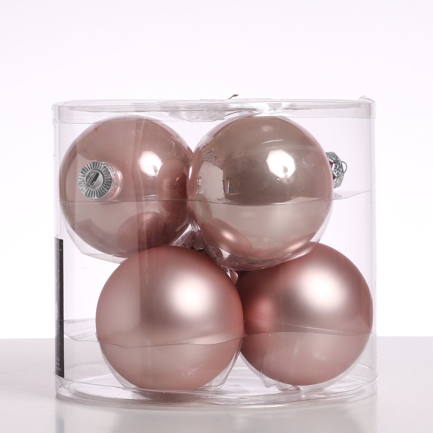 Weihnachtsbaumkugel Christbaumkugeln Weihnachtskugeln Glas 8cm glänzend matt rosa 6 Stück
