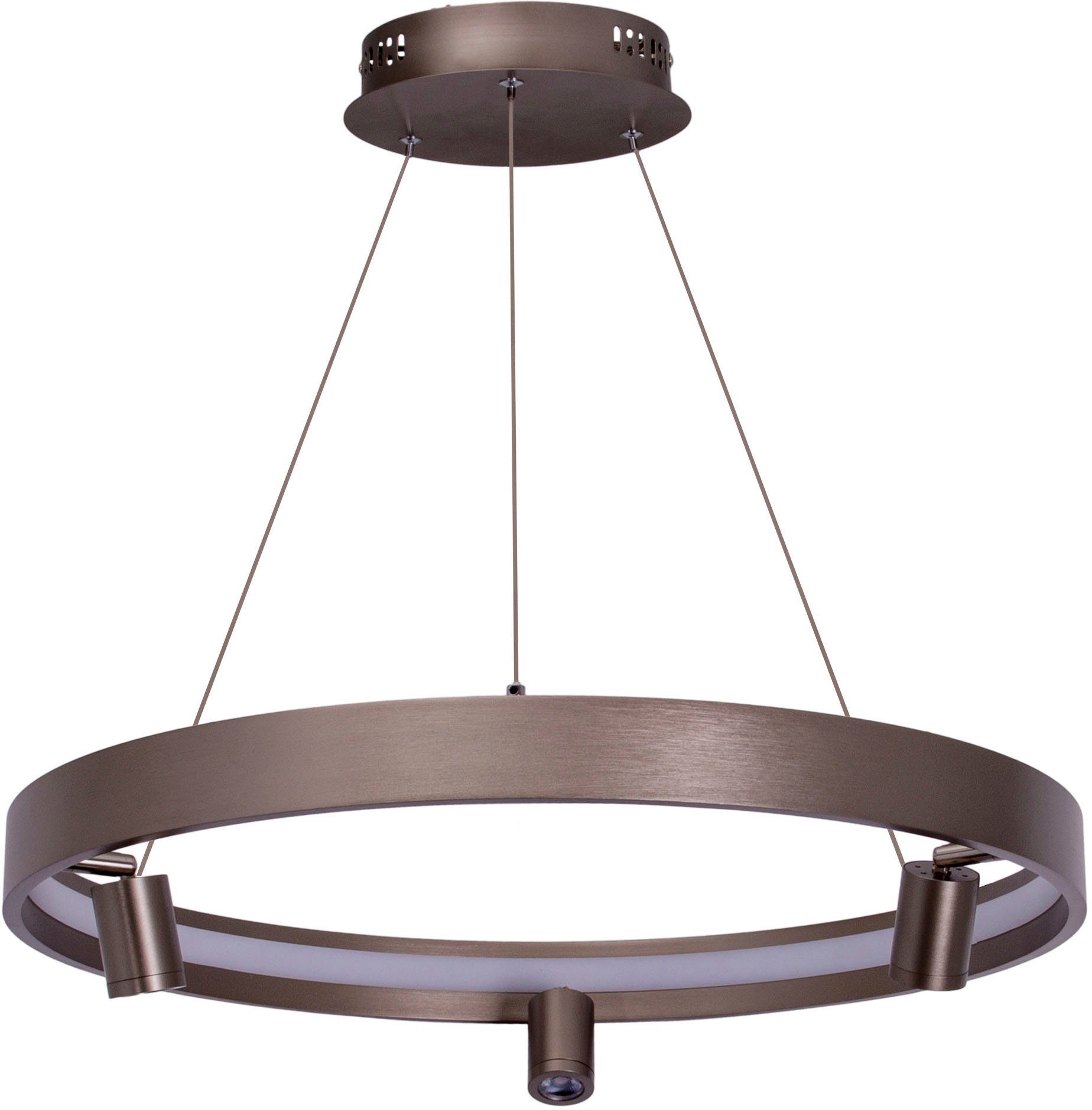 näve LED Pendelleuchte Tristan, Dimmfunktion, LED fest integriert, Warmweiß, Hänge-, Pendellampe warmweiß, 58cm, 37W, stahl-blank, inkl. Trafo,IP20