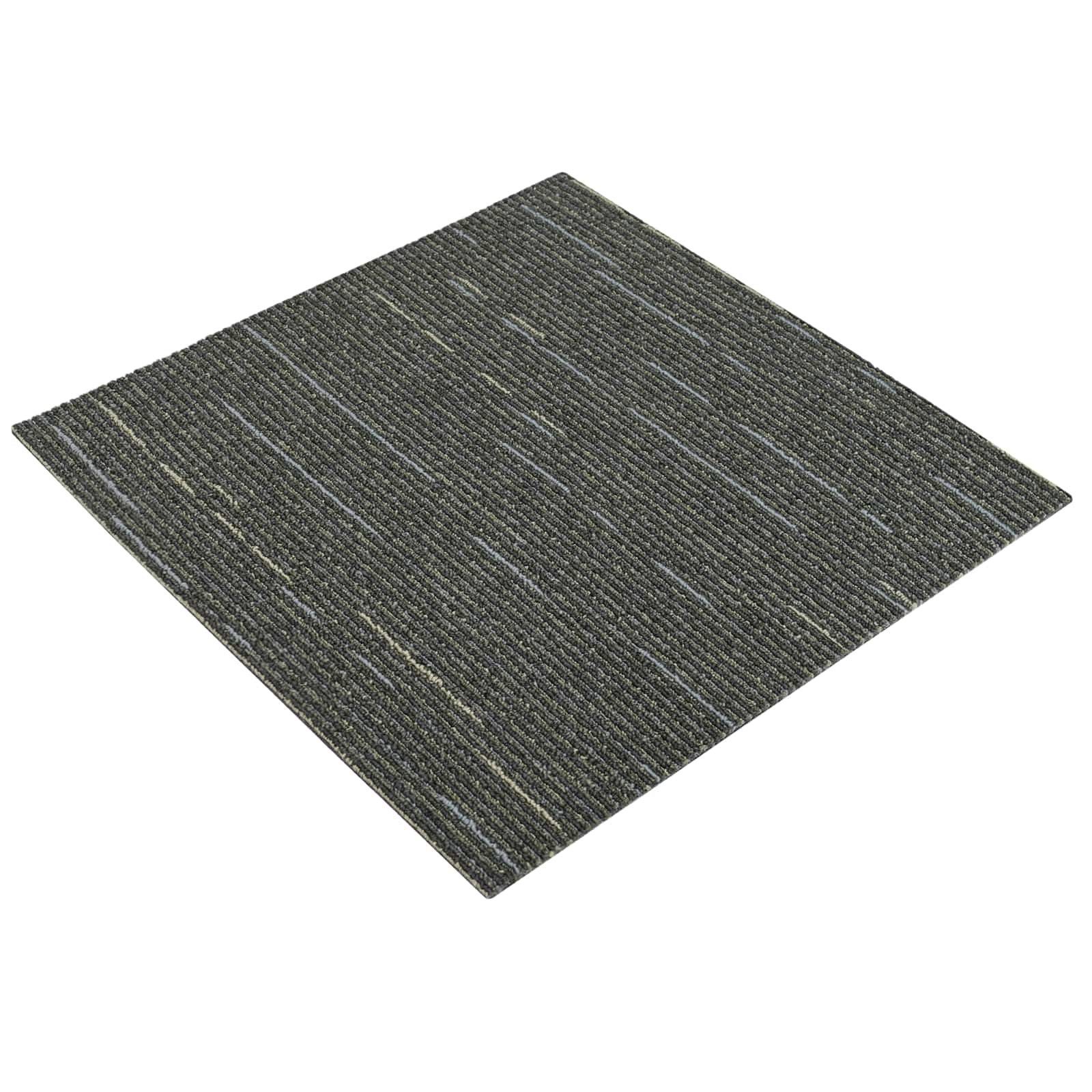 vidaXL Vinyllaminat 50 x 50 cm Teppichfliese Gestreift Hellgrün 50x50 cm 4er Set