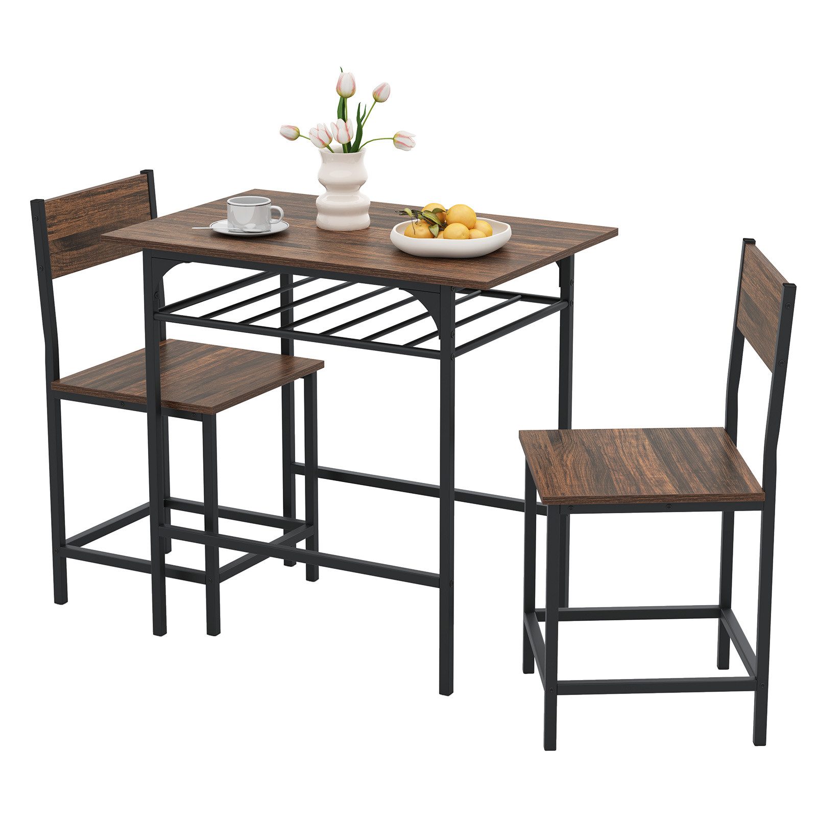 COSTWAY Essgruppe, (3-tlg), 2 stühle mit günstig online kaufen