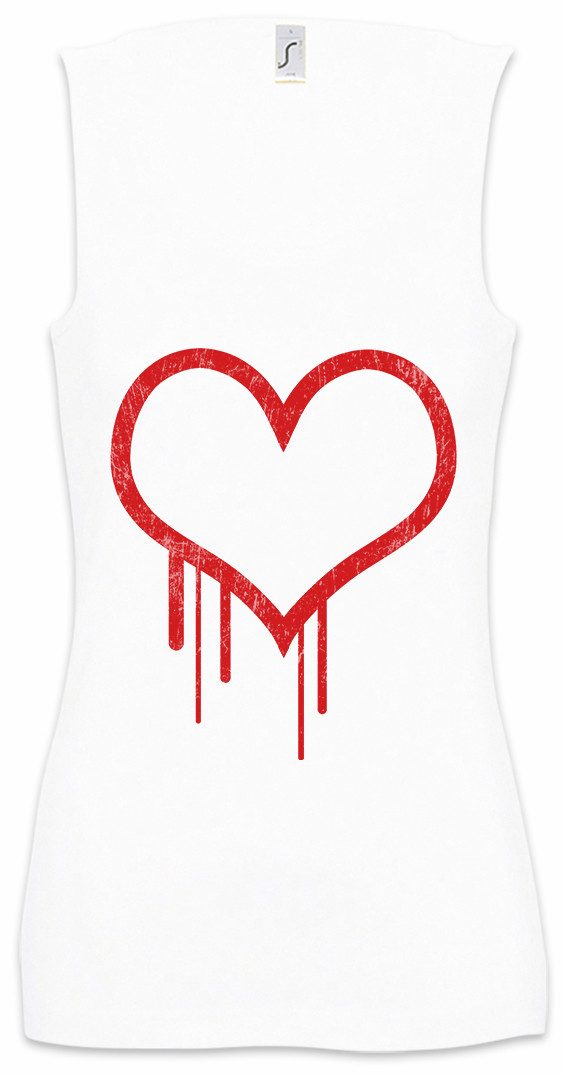 Urban Backwoods Tanktop Bleeding Heart I Ärmelloses Damen T-Shirt Blutendes Bloody Herz Herzen Blut Valentine Valentinstag Tattoo