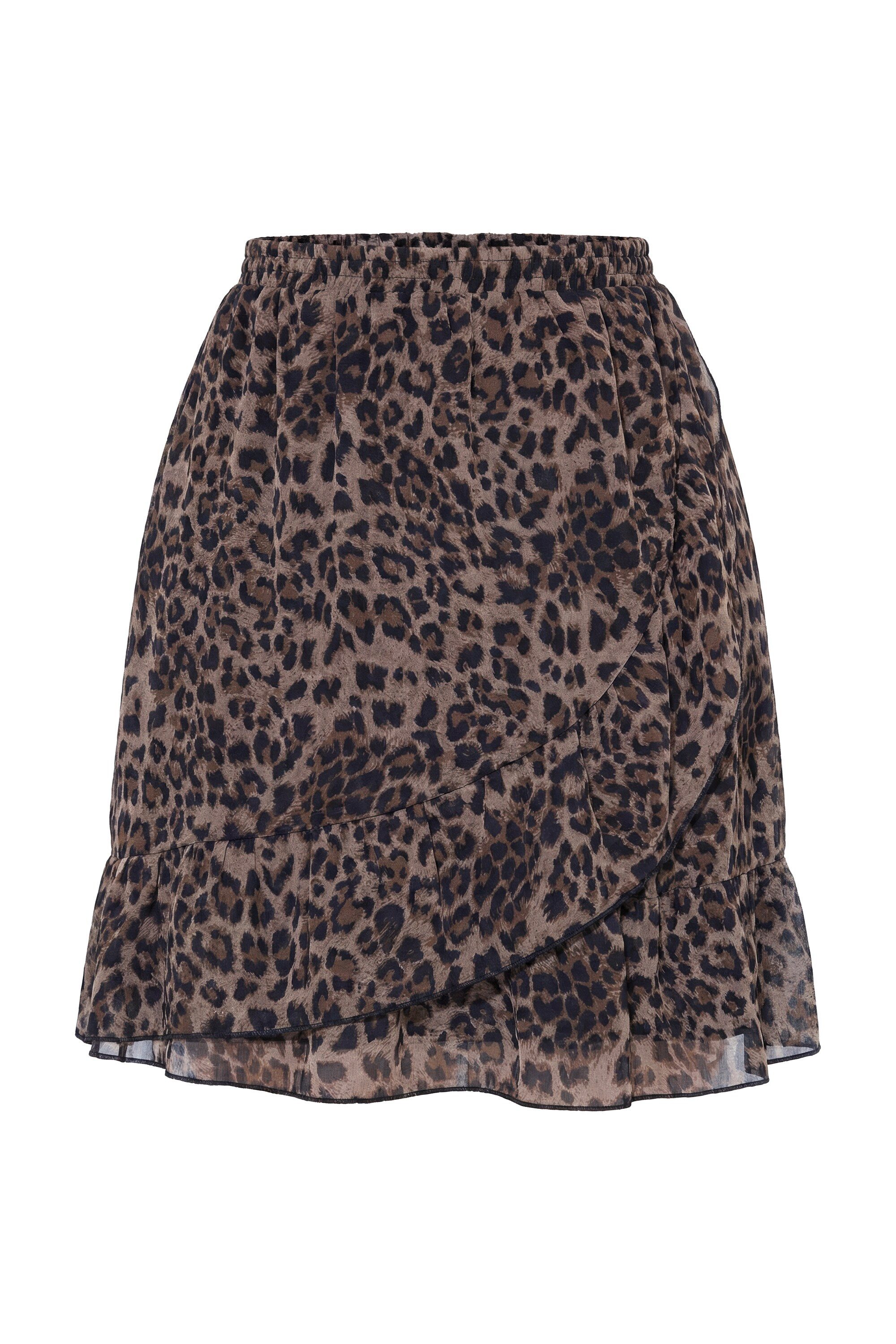 Studio Untold Schlupfrock Minirock A-Linie Leo Rüschen Elastikbund