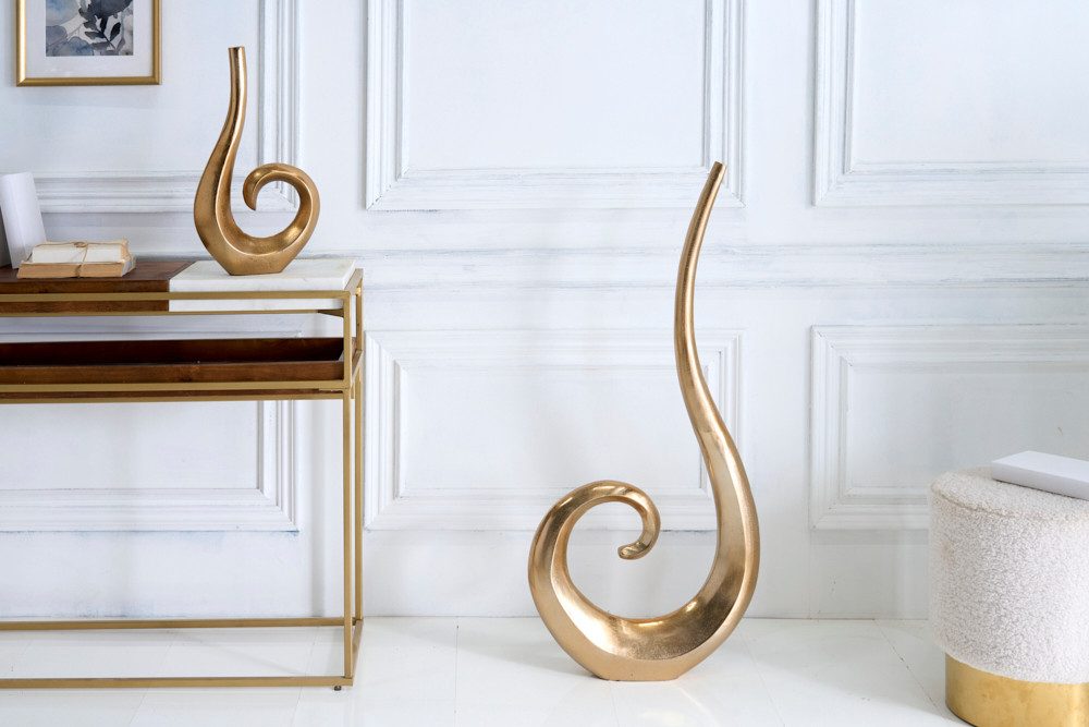 riess-ambiente Dekovase WAVE XL 106cm gold (Einzelartikel, 1 St), Wohnzimmer · Dekoration · groß · Boden · Metall