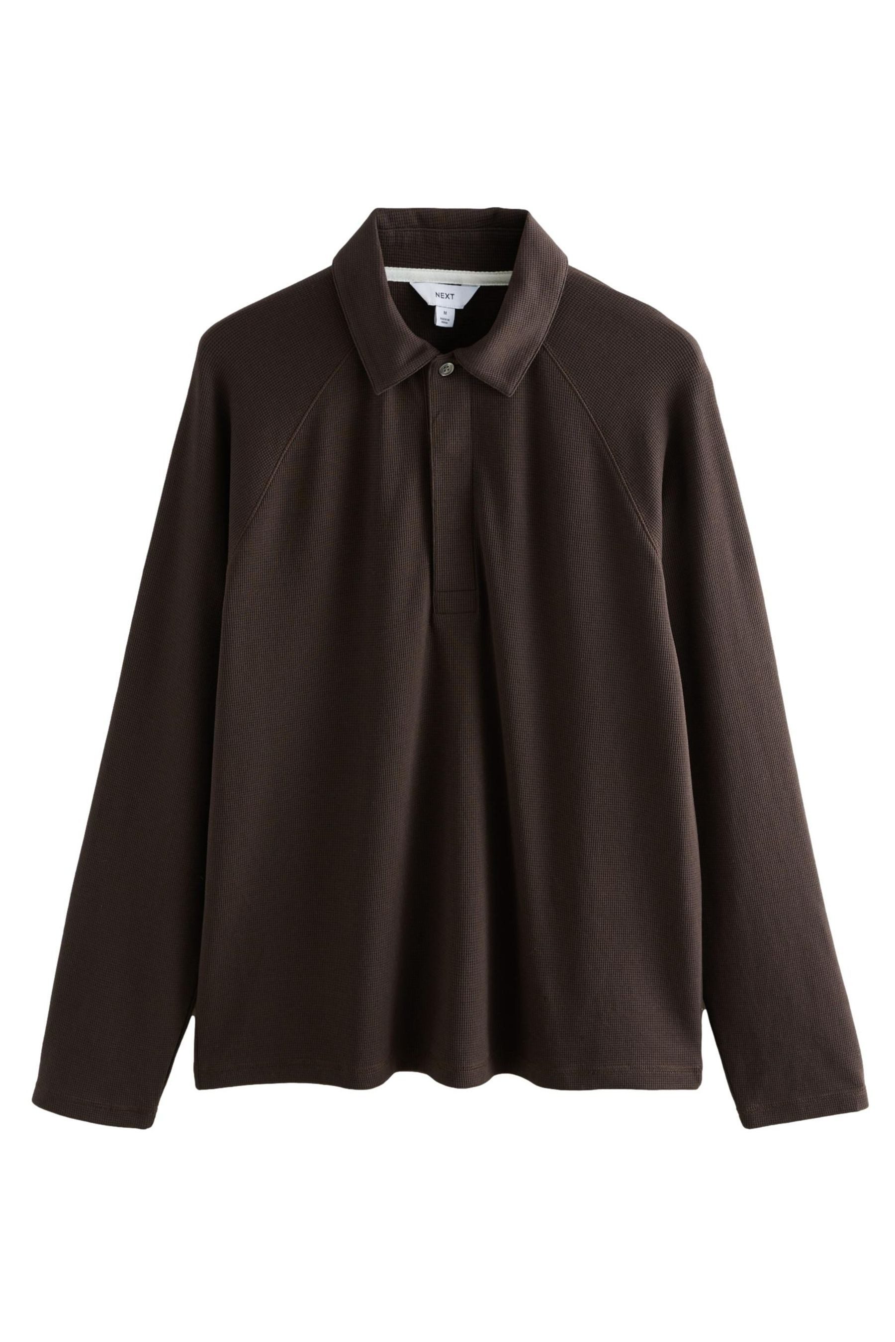 Langarm-Poloshirt Langärmeliges Polo-Shirt mit Waffelstruktur