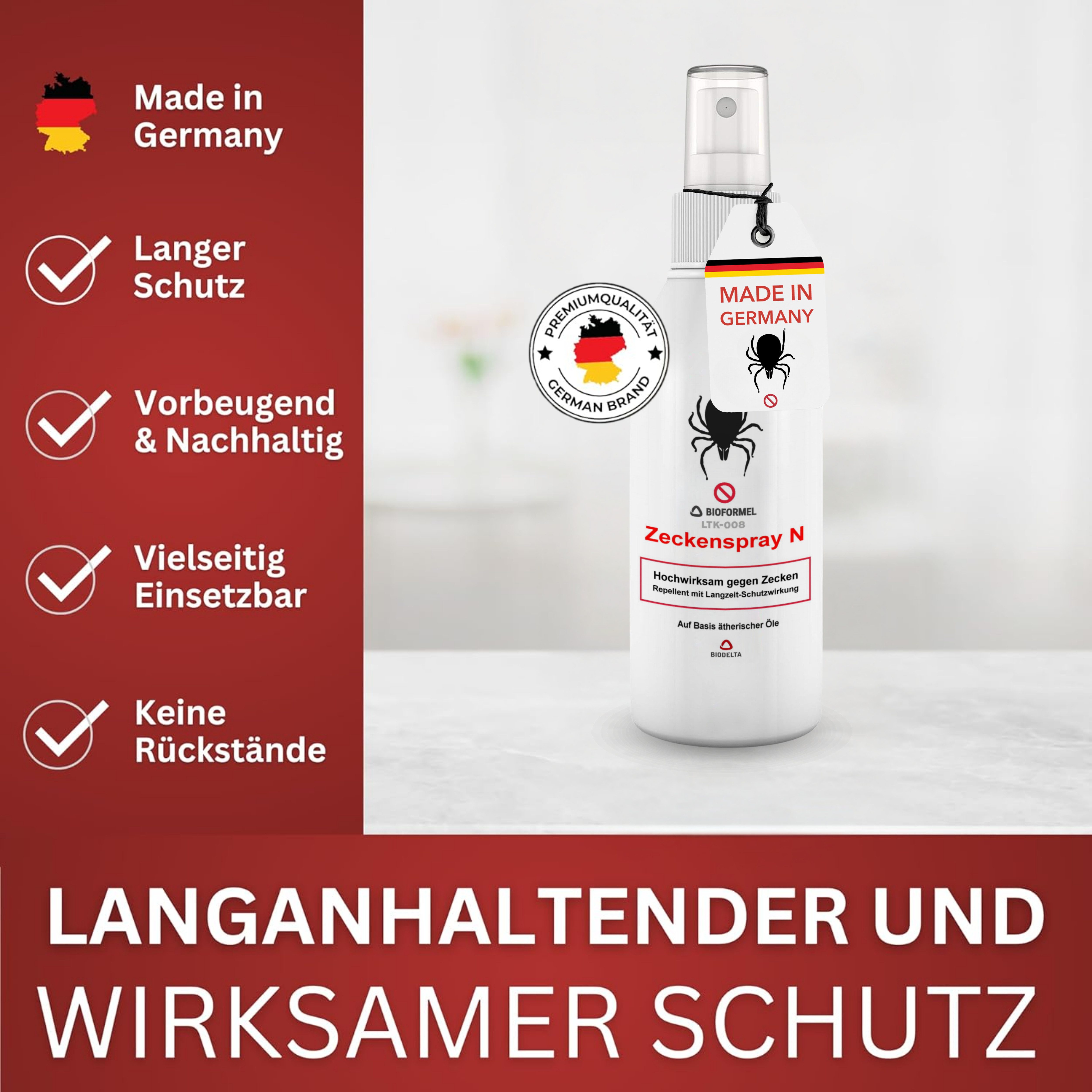 LTK-008 Biodelta Zeckenschutzmittel Zeckenspray N, 0.2 l, Sprühflasche, 200 ml