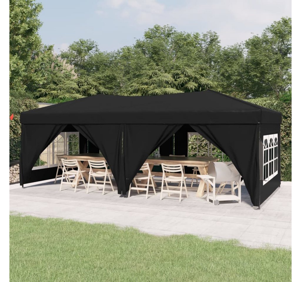 Thumbnail - vidaXL Pavillon Partyzelt Faltbar mit Seitenwänden Schwarz 3x6 m Garten Pavillon Falt