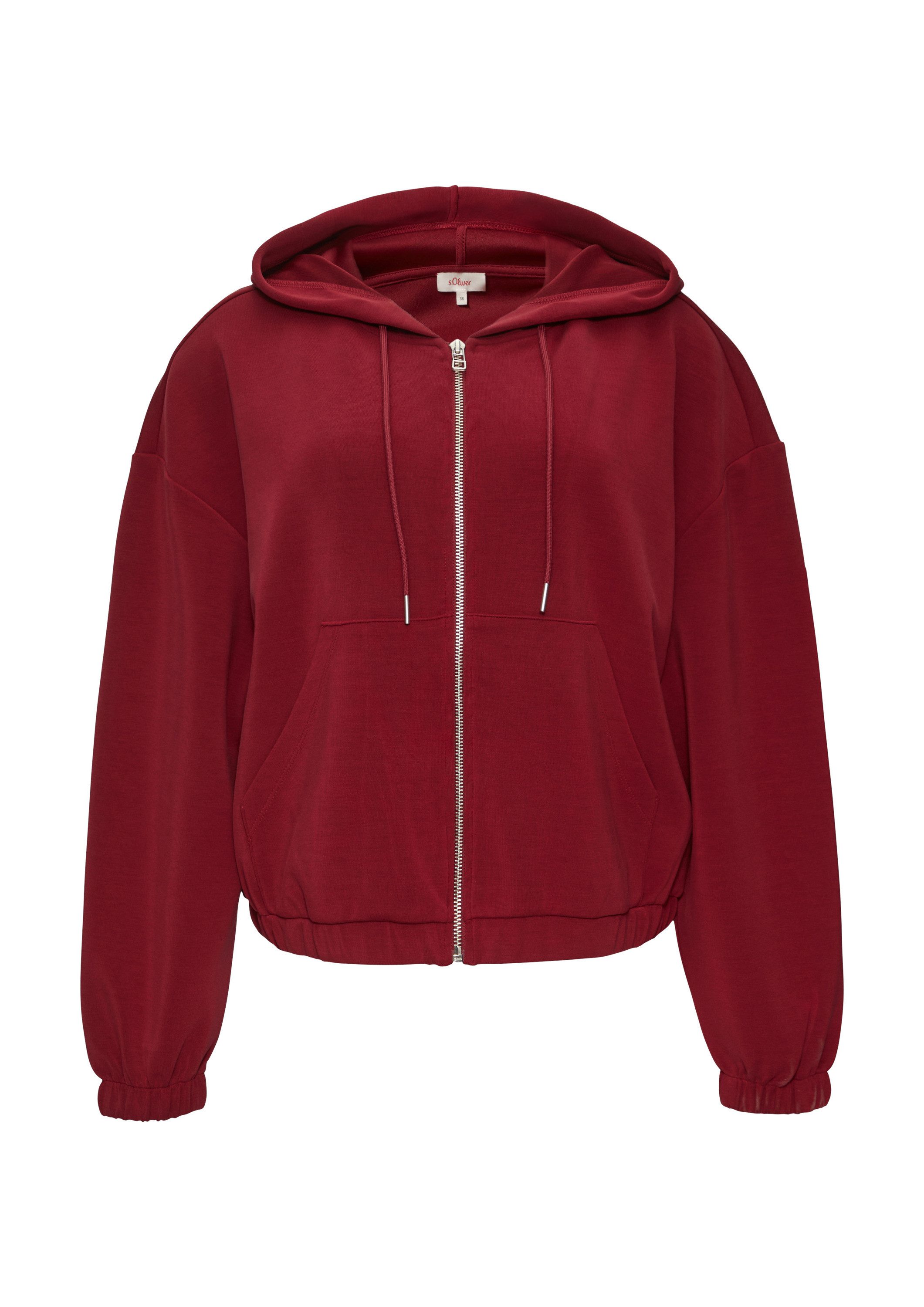 s.Oliver Sweatjacke Sweatshirt Jacke Sweatshirt-Jacke aus Scuba im Relaxed Fit
