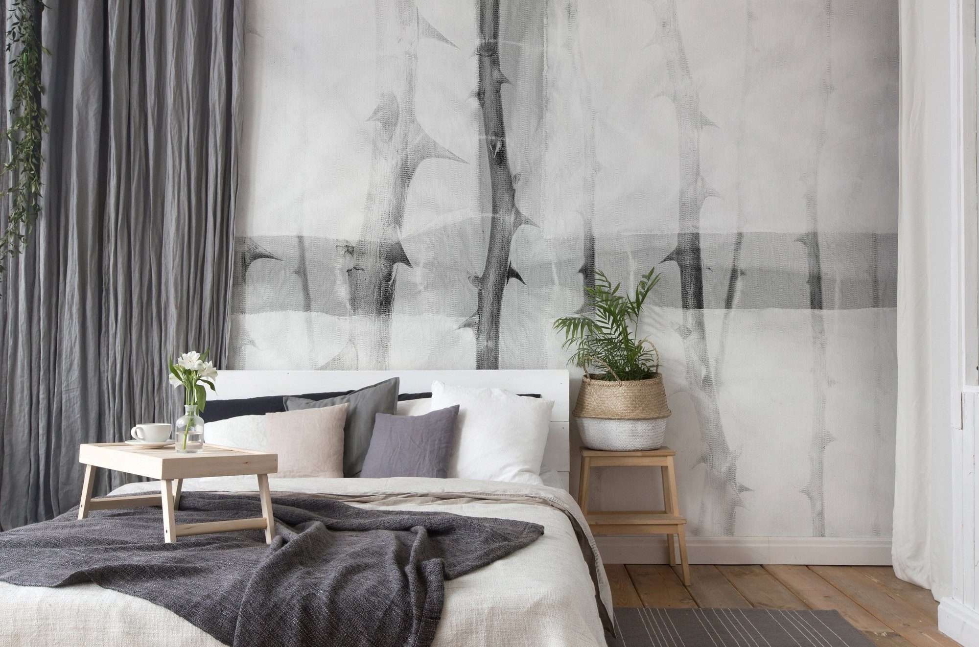 Architects Paper Fototapete Atelier 47 Thorn Art 2, glatt, floral, (4 St), Vlies, Wand, Schräge, Decke