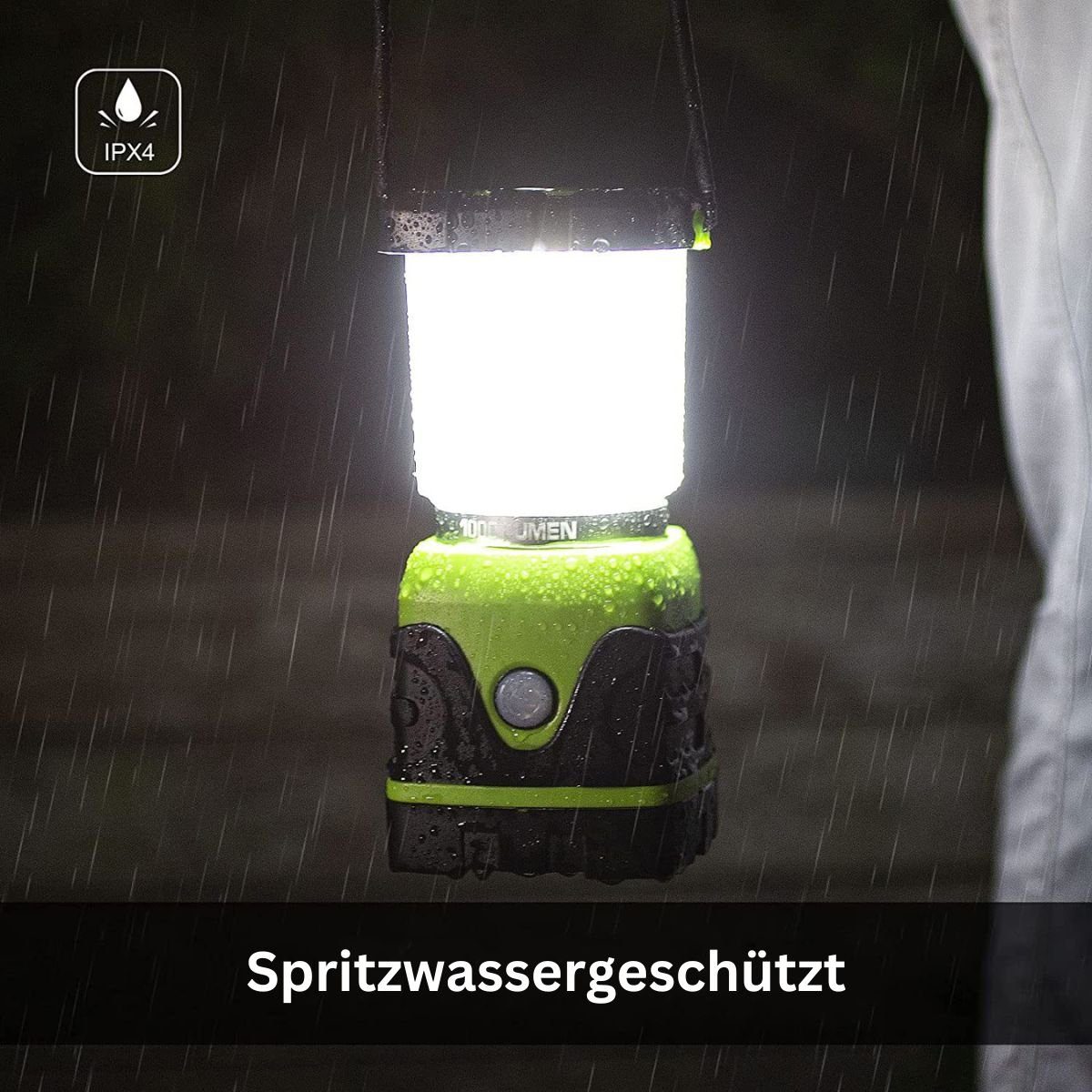 LED integriert, 1000 superhell/wasserspritzgeschützt, Tageslichtweiß, fest LED mit Camping Lumen LED efaso 4 Arbeitslicht Lichtmodi, dimmbar Lampe