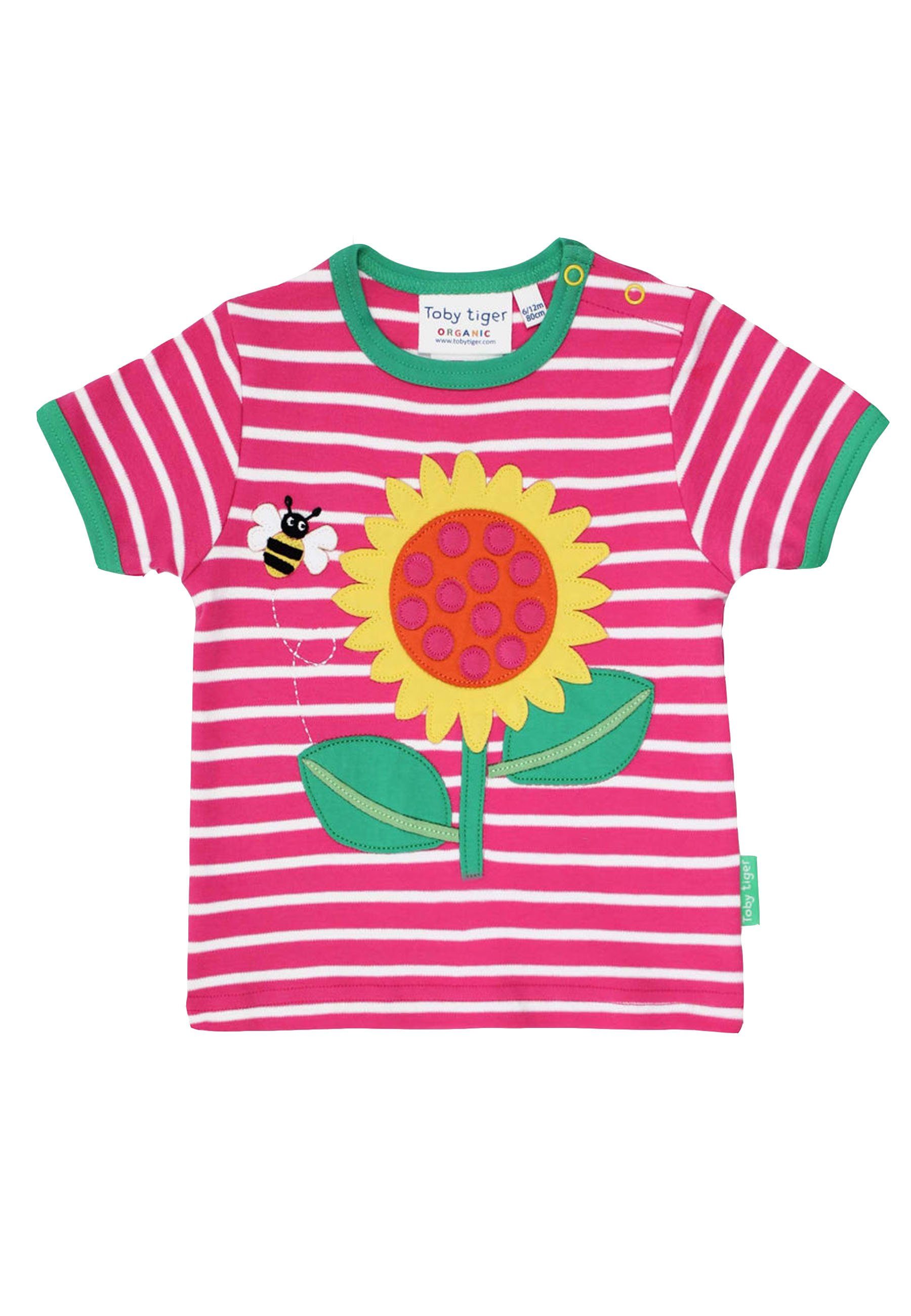 Toby Tiger T-Shirt T-Shirt mit Sonnenblumen Applikation