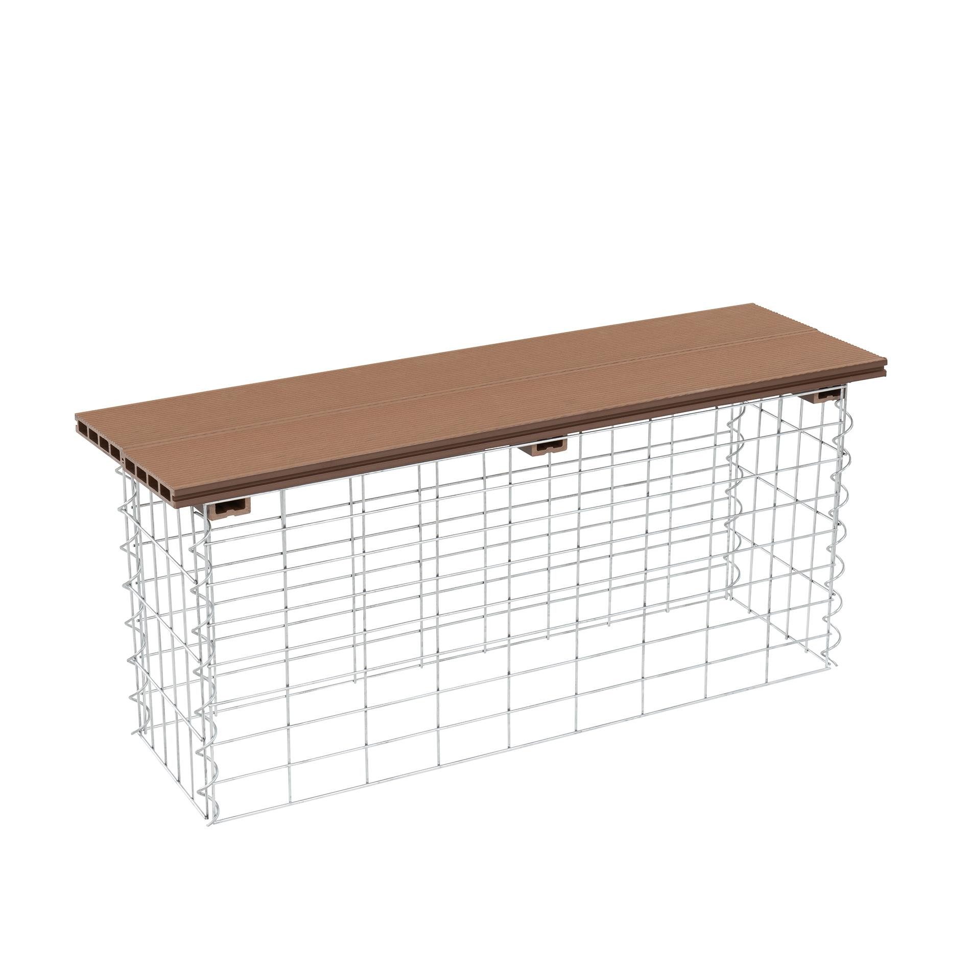 ESTEXO Gabionenzaun Gabionenbank Gabionen Sitzbank WPC 100x30x43cm Gartenbank Draht Bank