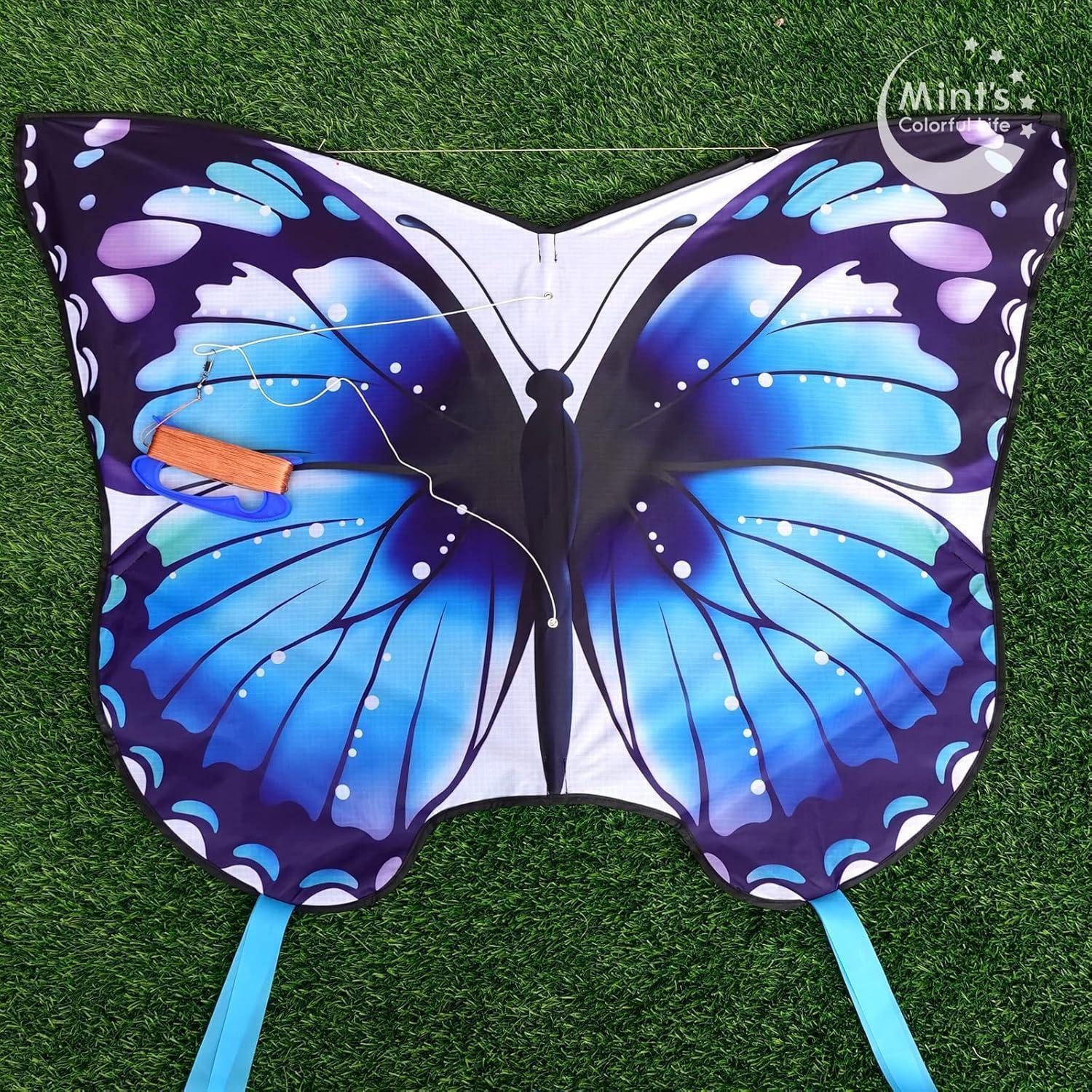 LuxusKollektion Flug-Drache Flugdrachen Schmetterling Kinder Erwachsene Blau