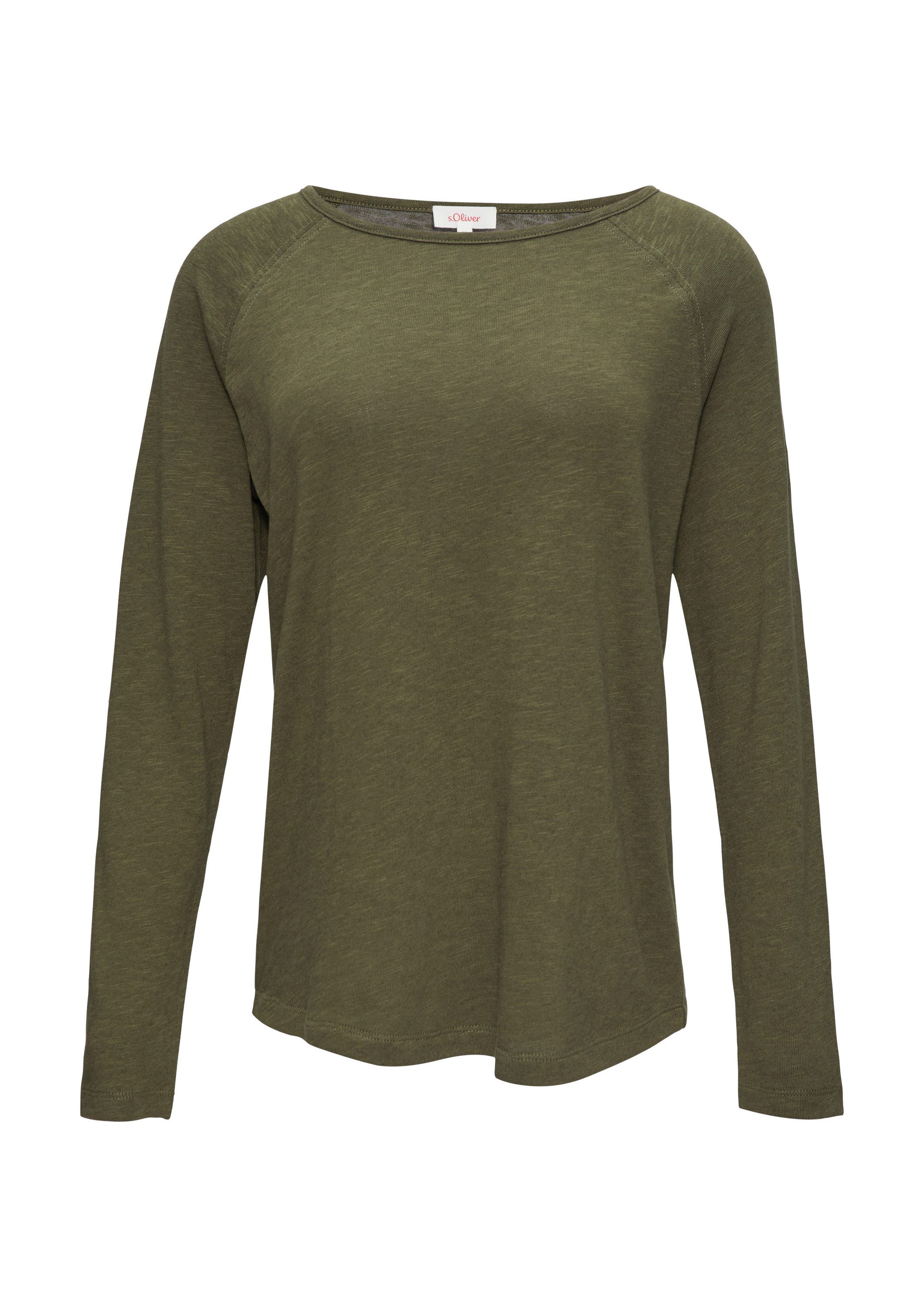 s.Oliver Langarmshirt T-Shirt Langarmshirt mit Flammgarnstruktur und Raglan günstig online kaufen