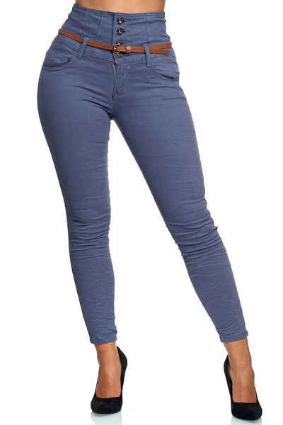 Elara High-waist-Jeans Elara Damen Jeans High Waist Push Up Effekt (1-tlg)