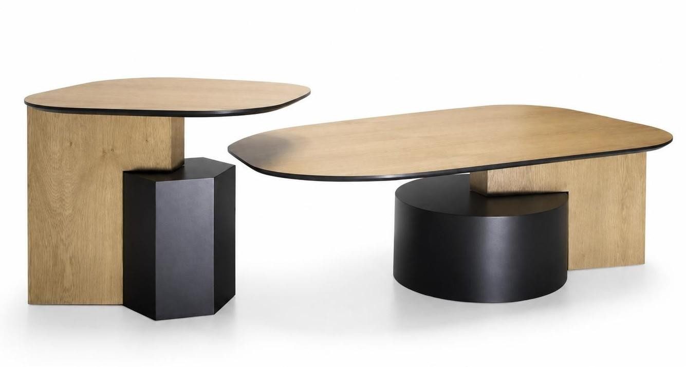JVmoebel Satztisch Couchtisch Modern Beige Ungewöhnliche Form Geometrisch Einzigartig, Made in Europa