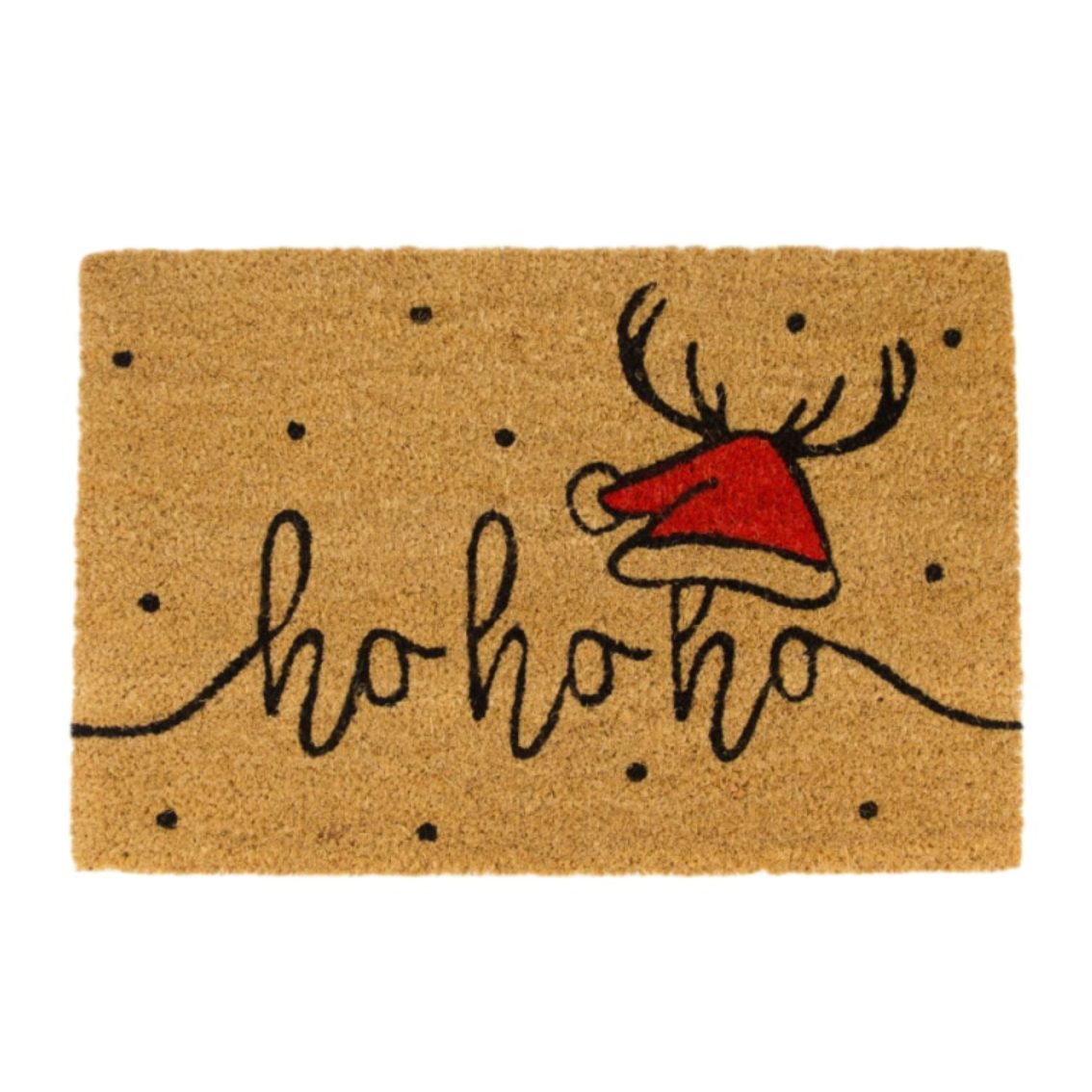 naturalplace Fußmatte ho ho ho, 58 x 38 x 1,5 cm, Kokos, natur/rot, Rechtec günstig online kaufen