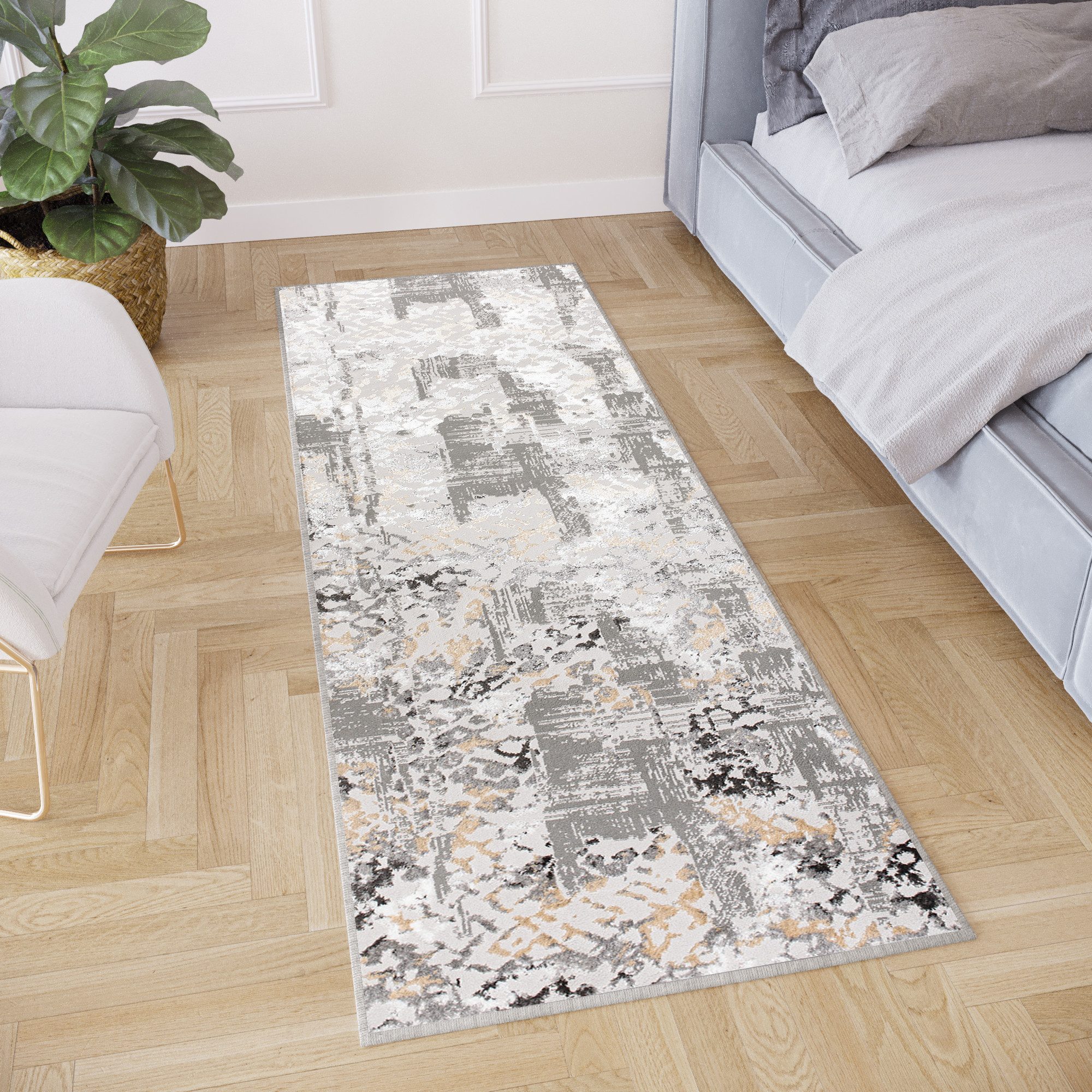 Tapiso Läufer CRYSTAL, rechteckig, Höhe: 8 mm, Wohnzimmer Schlafzimmer Flur Korridor Modern Design