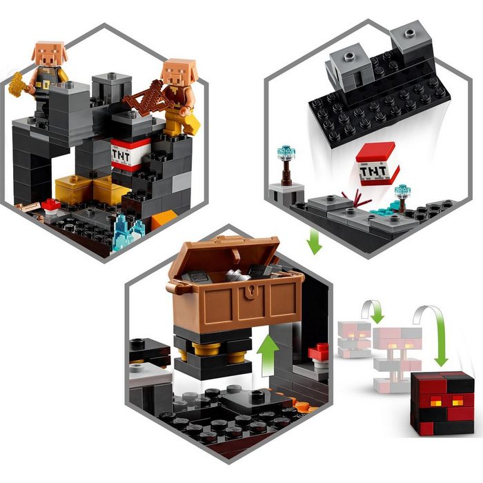 LEGO® Konstruktionsspielsteine Die Netherbastion (21185) LEGO® Minecraft (300 St) Made in Europe AH11236