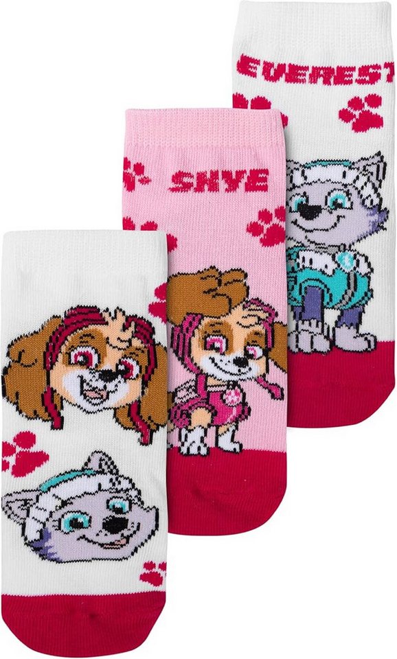 PAW PATROL Sneakersocken Socken für Mädchen Kinder Sneaker Kindersocken Söckchen (3er Pack)