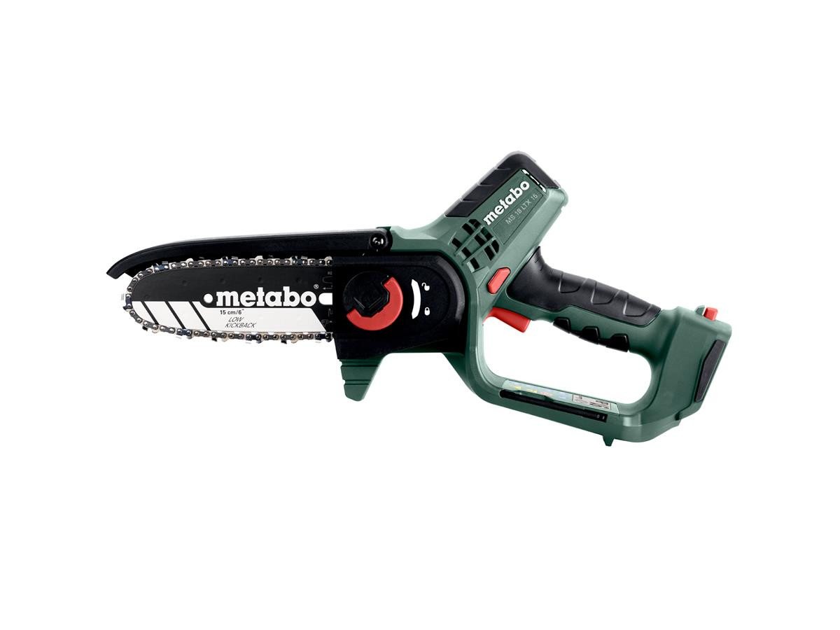 Thumbnail - metabo Akku-Kettensäge Gehölzsäge MS 18 LTX 15, 15 cm Schwertlänge, Solo Version, ohne Akkupack, ohne Ladegerät, mit met...