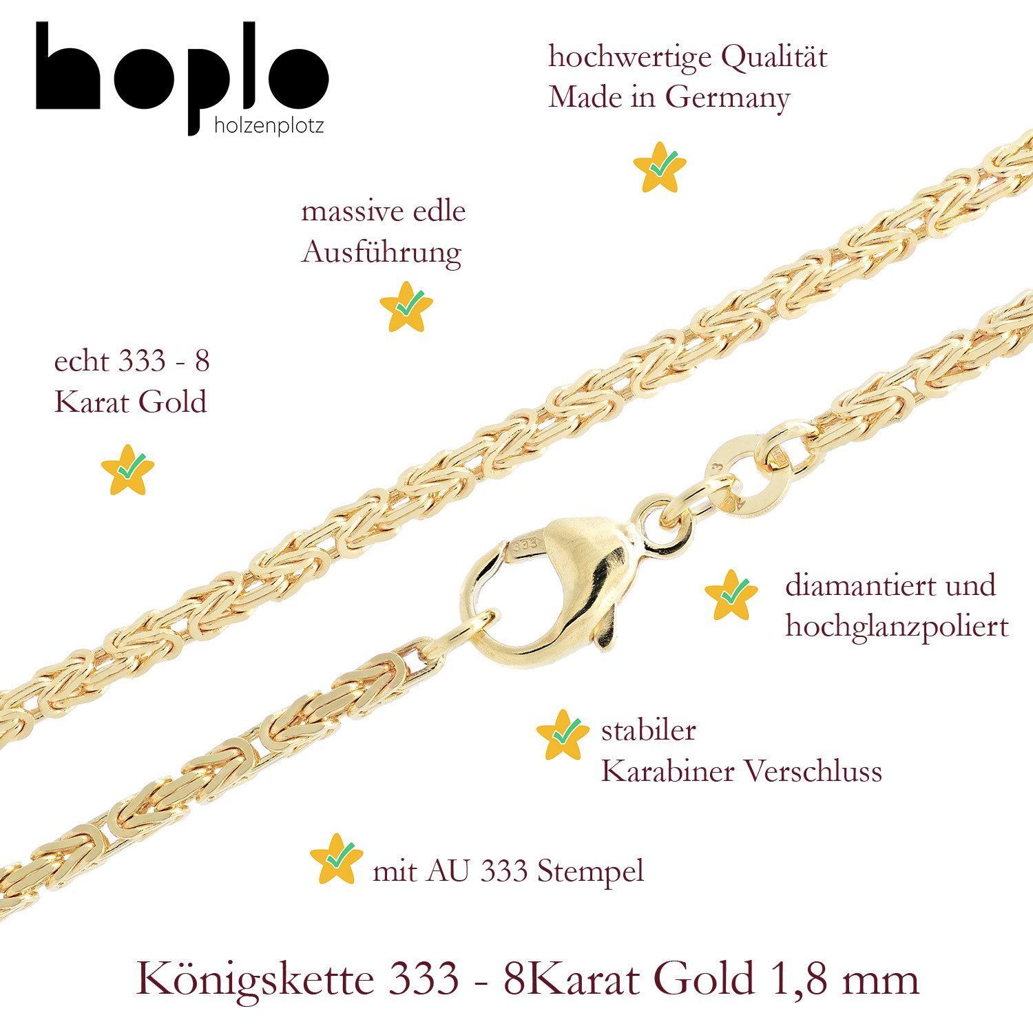 HOPLO Königskette Goldkette Königskette Armkette Breite günstig online kaufen