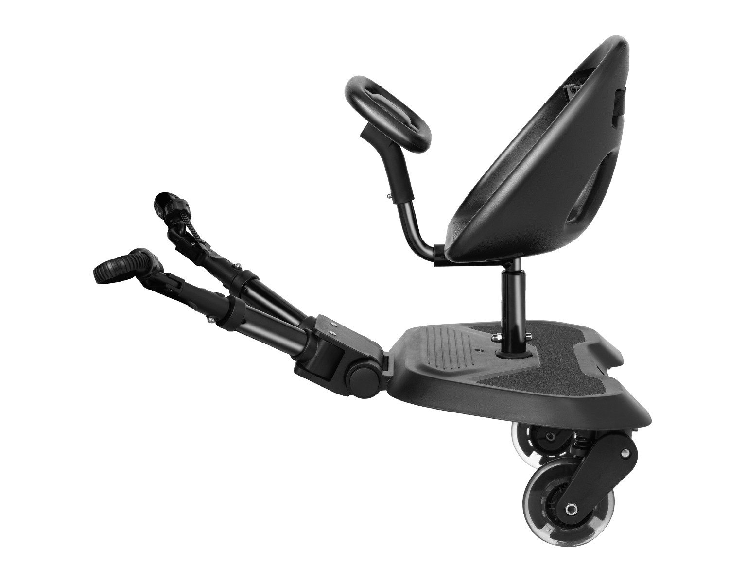 Kikkaboo Kinderwagenaufsatz Kinderwagen Trittbrett Ally, mit Sitz universal, 2-Punkt-Gurt, Lenkrad