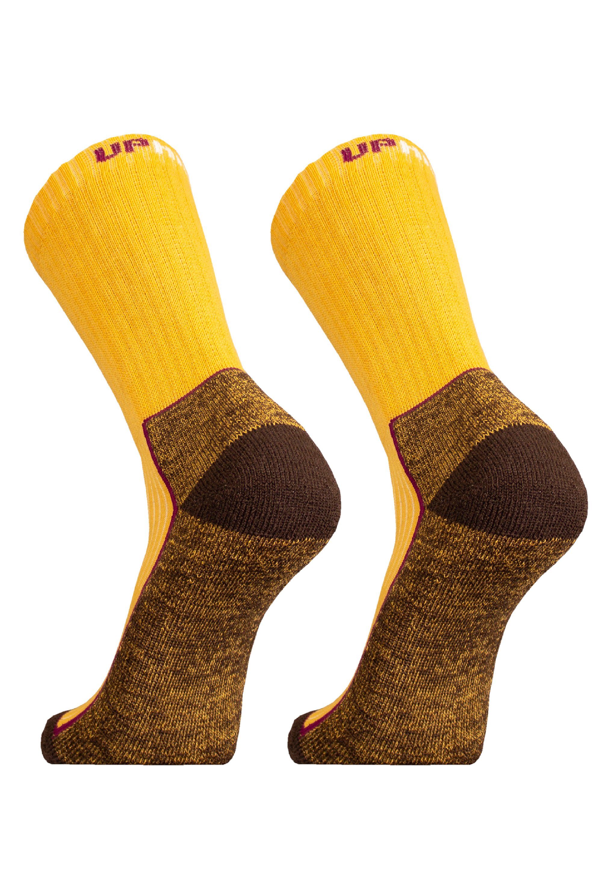UphillSport Socken SAANA im (2-Paar) gelb 2er-Pack mit Flextech-Struktur
