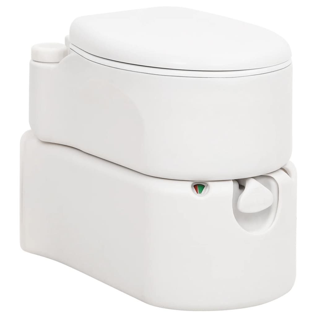 vidaXL Campingtoilette Camping-Einbautoilette Weiß 24+17 L HDPE & Emaille
