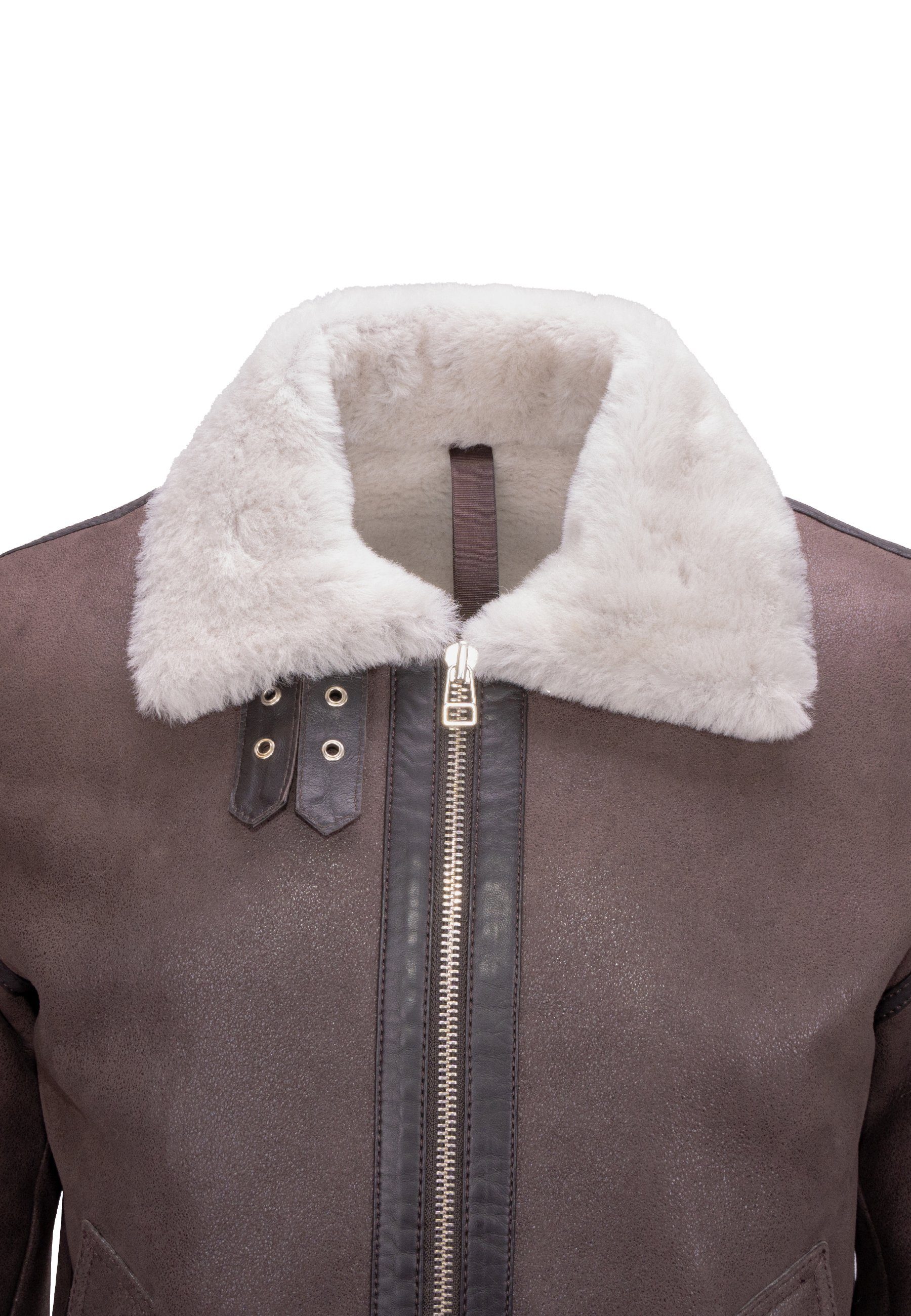 Lolus Lederjacke Vonrock Lammfell Lammfelljacke mit weichem und hellem Lammfell – Bild 4 von 5