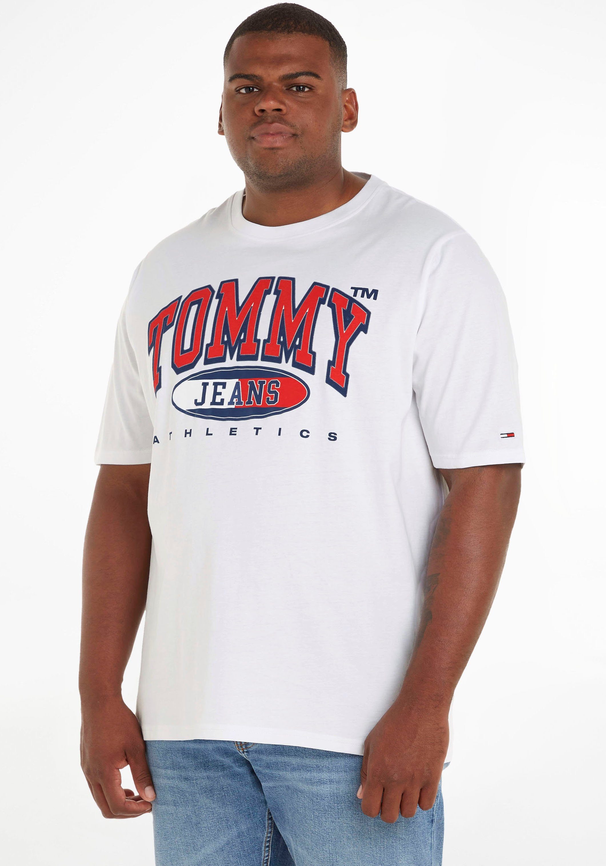 Jeans Print T-Shirt Tommy GRAPHIC ESSENTIAL Brust TJM mit der TEE Plus auf PLUS White