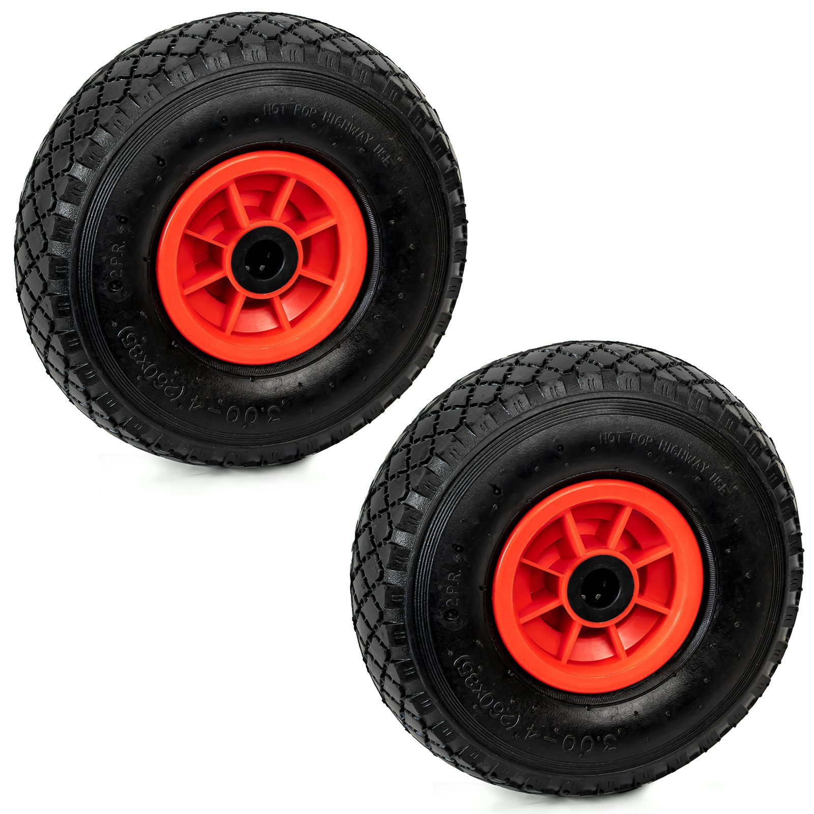 Grafner Ручные тележки-Rad 2er Set Vollgummi Ручные тележкиrad / Тележки PU Rad 3.00-4 (2 St), 3.00-4, pannensicher, bis 80 kg belastbar, kugelgelagert