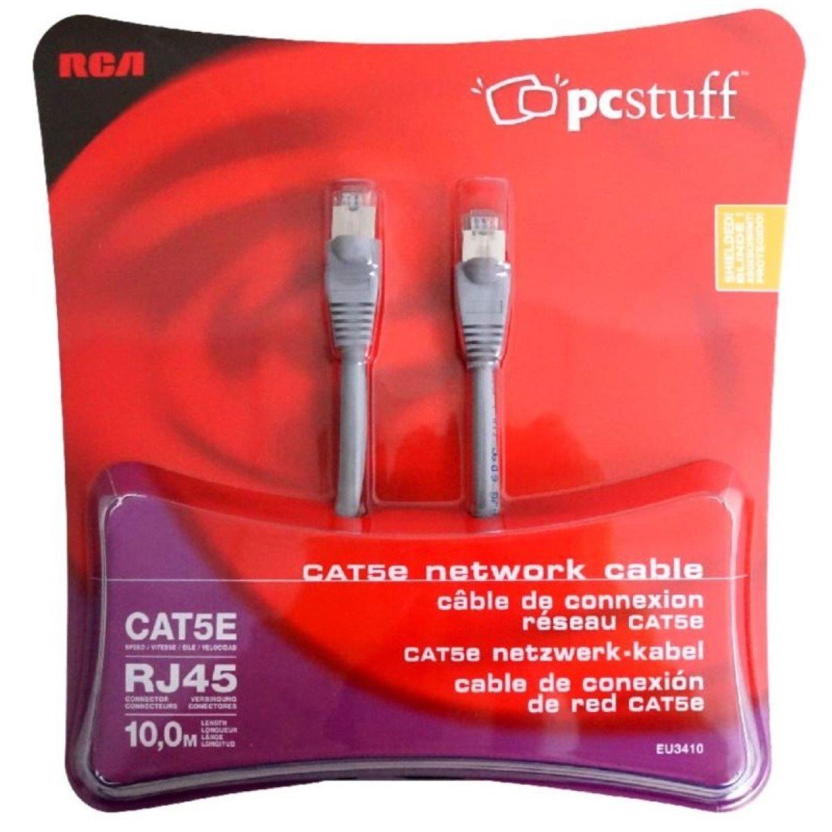 RCA 10m Netzwerk-Kabel Cat5e STP Lan-Kabel Grau LAN-Kabel, RJ45, Kein (1000 cm), Patch-Kabel Cat 5e Gigabit Ethernet