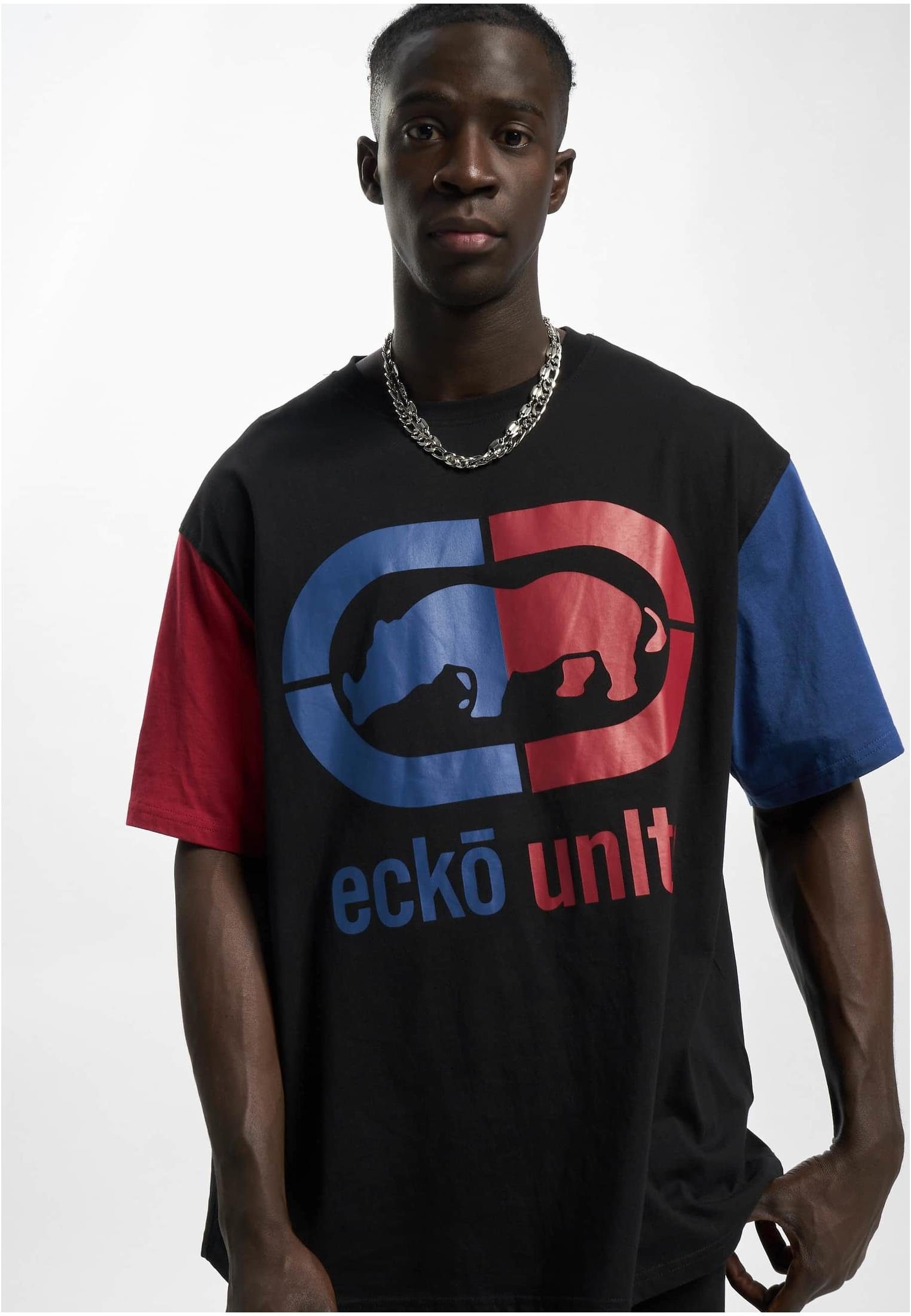 T-Shirt Unltd. Herren (1-tlg) black/red/blue T-Shirt Grande Ecko Ecko Unltd.