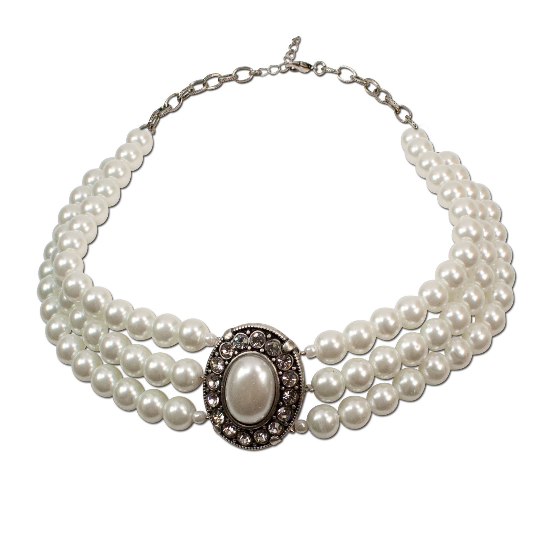 Alpenflüstern Ketten-Set Trachtenschmuck-Set Perlen-Trachtenkette und Trachten-Armband Sissi (creme-weiß), - Damen-Trachten-Schmuck, Trachtenset Dirndl-Kette un – Bild 3 von 4
