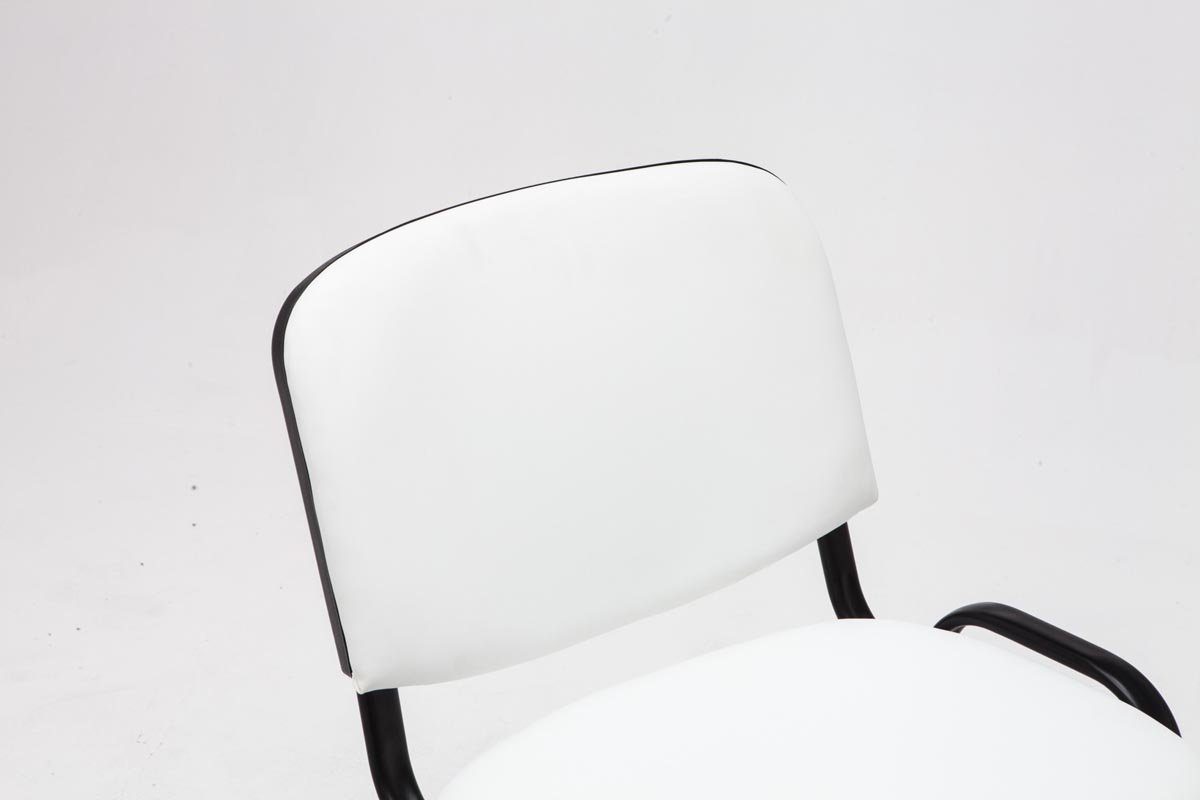 Metall Konferenzstuhl matt Messestuhl), Sitzfläche: Gestell: (Besprechungsstuhl Keen TPFLiving Warteraumstuhl weiß Kunstleder - mit - Besucherstuhl schwarz - hochwertiger - Polsterung