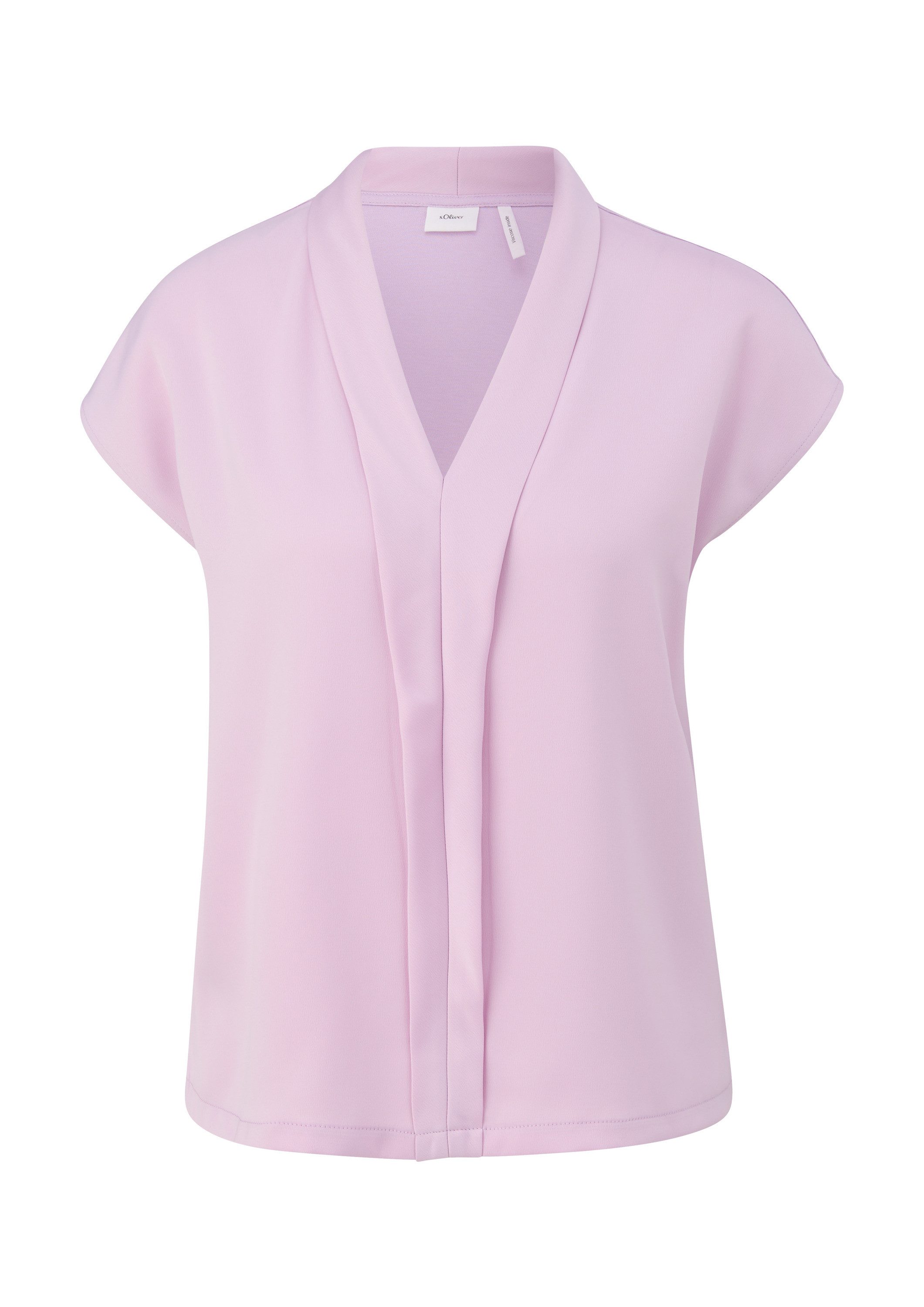 s.Oliver Kurzarmshirt T-Shirt Satiniertes Blusenshirt im Fabricmix günstig online kaufen